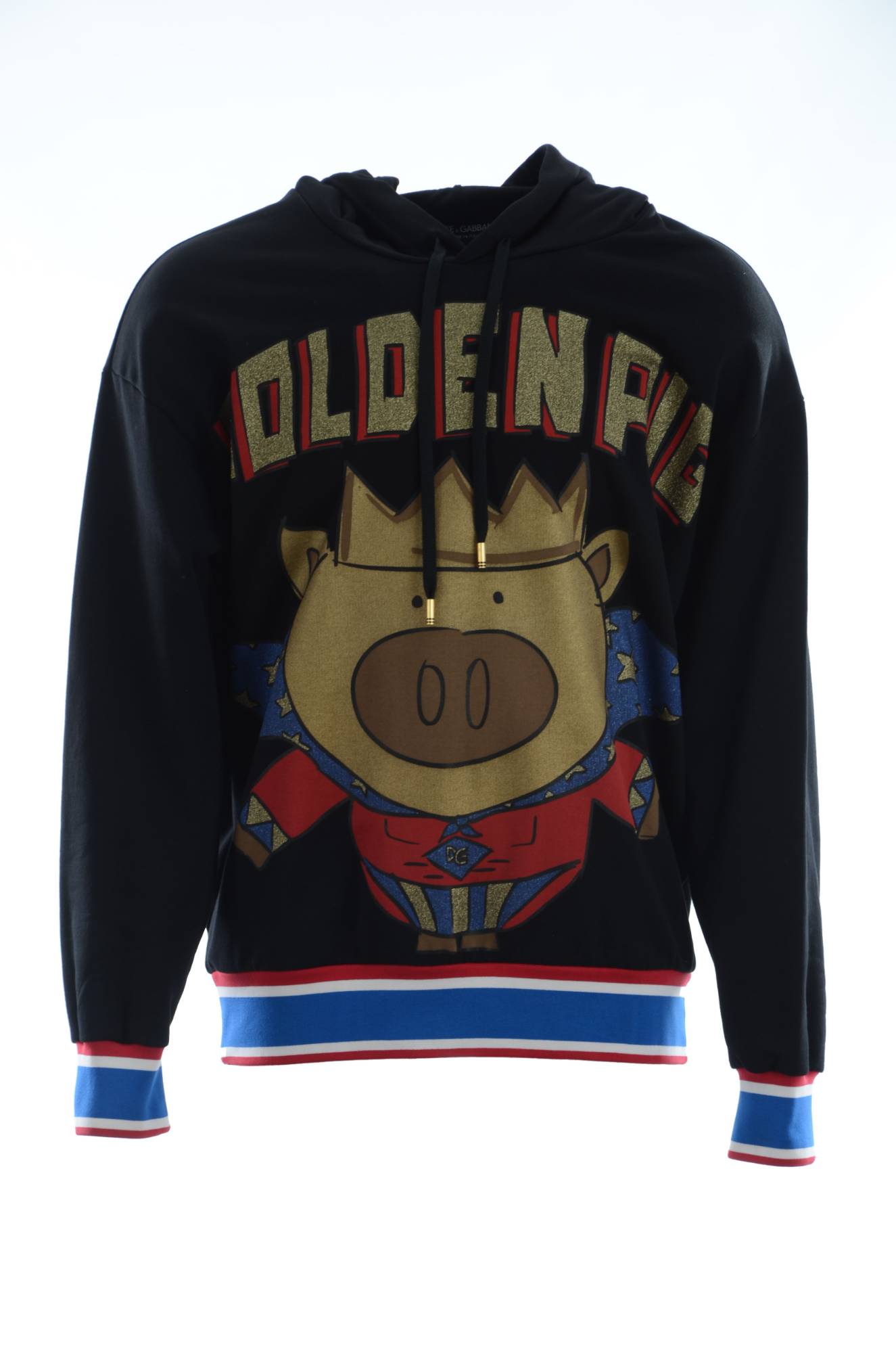 Thumbnail - Dolce & Gabbana Men's Black Sweater Pig of the Year Hooded (Kapuzenpullover)