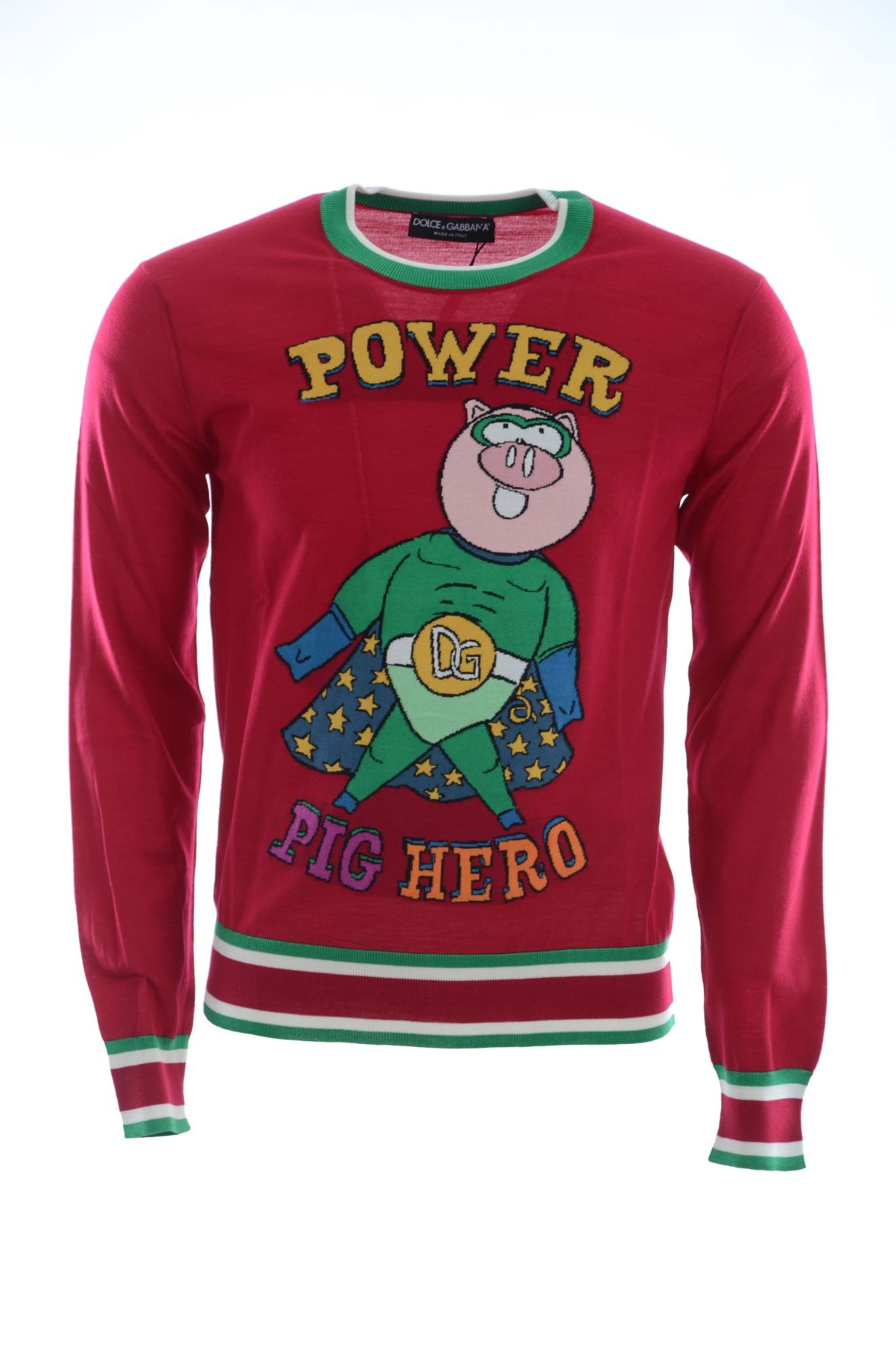 Thumbnail - Pull pour homme Dolce & Gabbana Cochon de l'année en laine et soie rouge