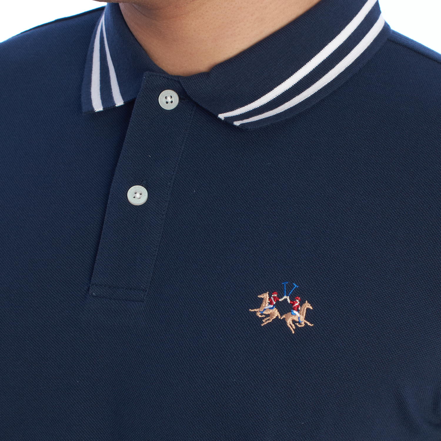 LA MARTINA Regular Fit Kortärmad Polo för män YMP014-PK031 pikéer herr – bild 2