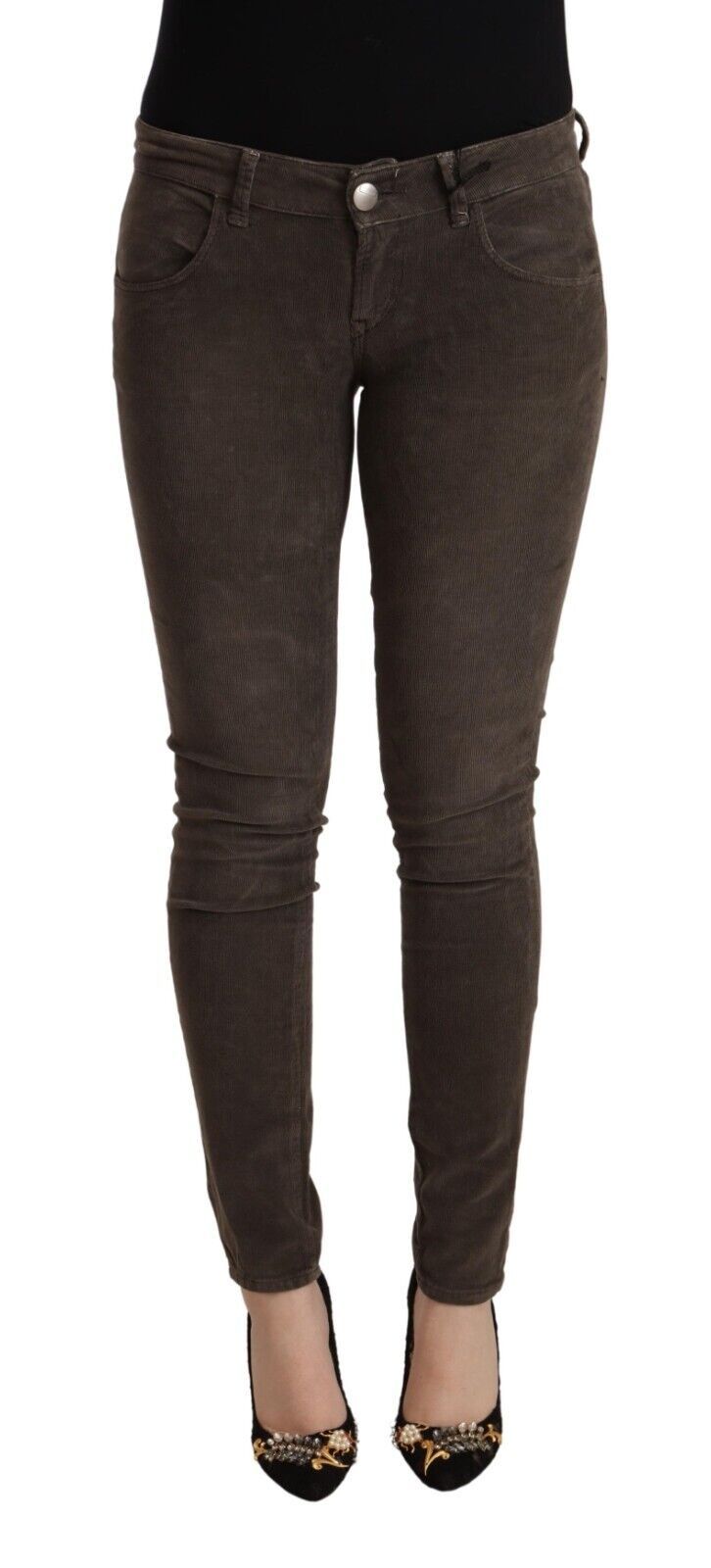 Acht WoMens Brown Cotton Slim Fit Denim Low Waist Jeans - Size IT 40 (Women's)