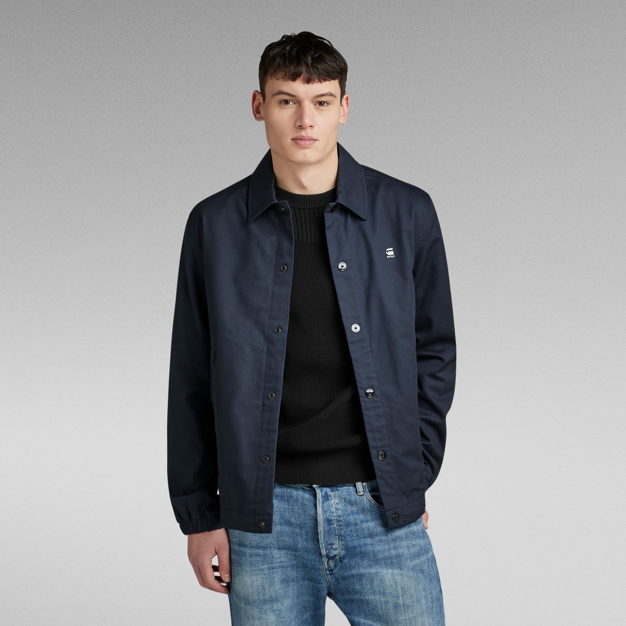 G Star Raw Mens G-Star RAW Coach Jacket - Navy Cotton - Size Medium
