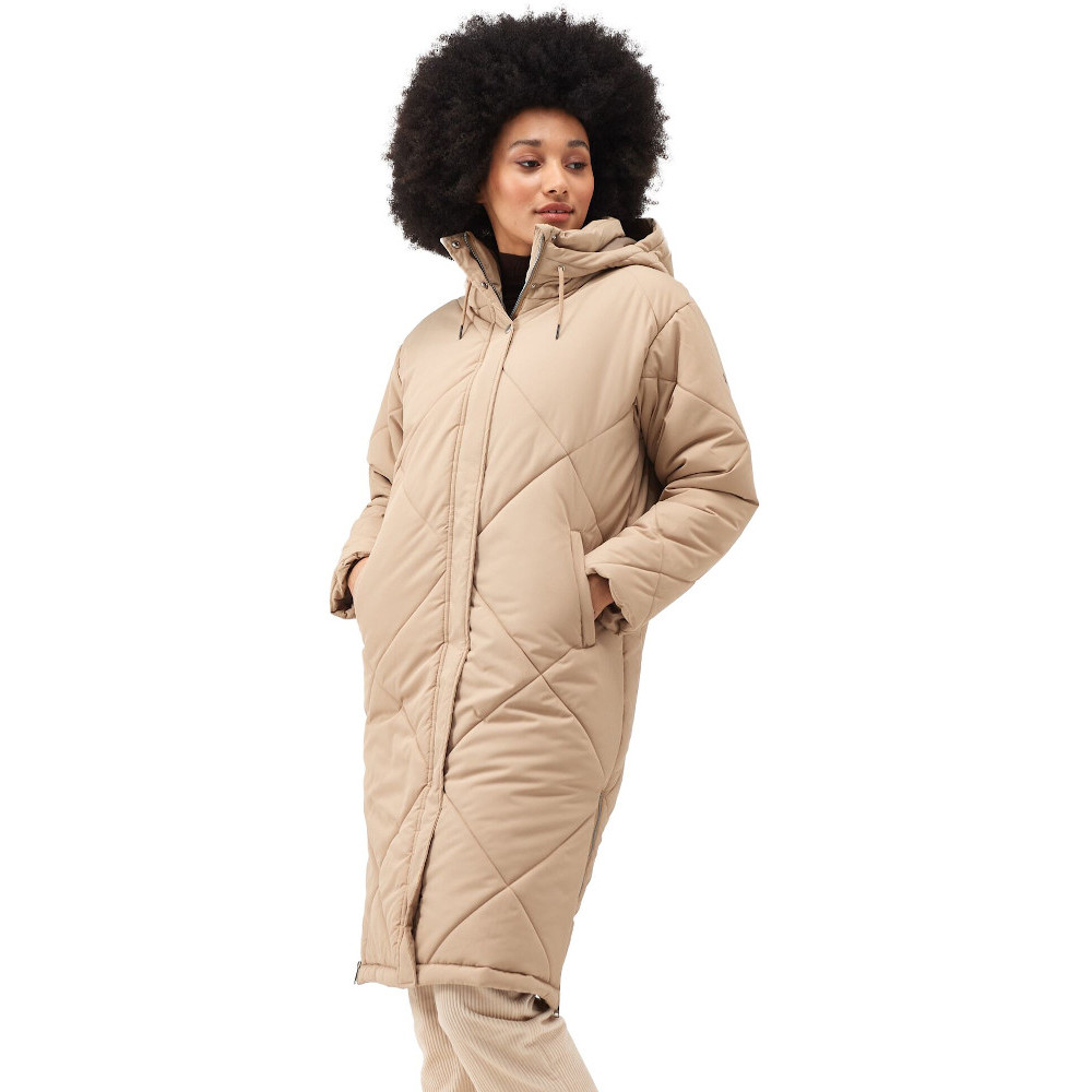 Regatta (20, Barleycorn) Womens Cambrie Quilted Warm Winter Long Padded Jacket Coat - Image 2