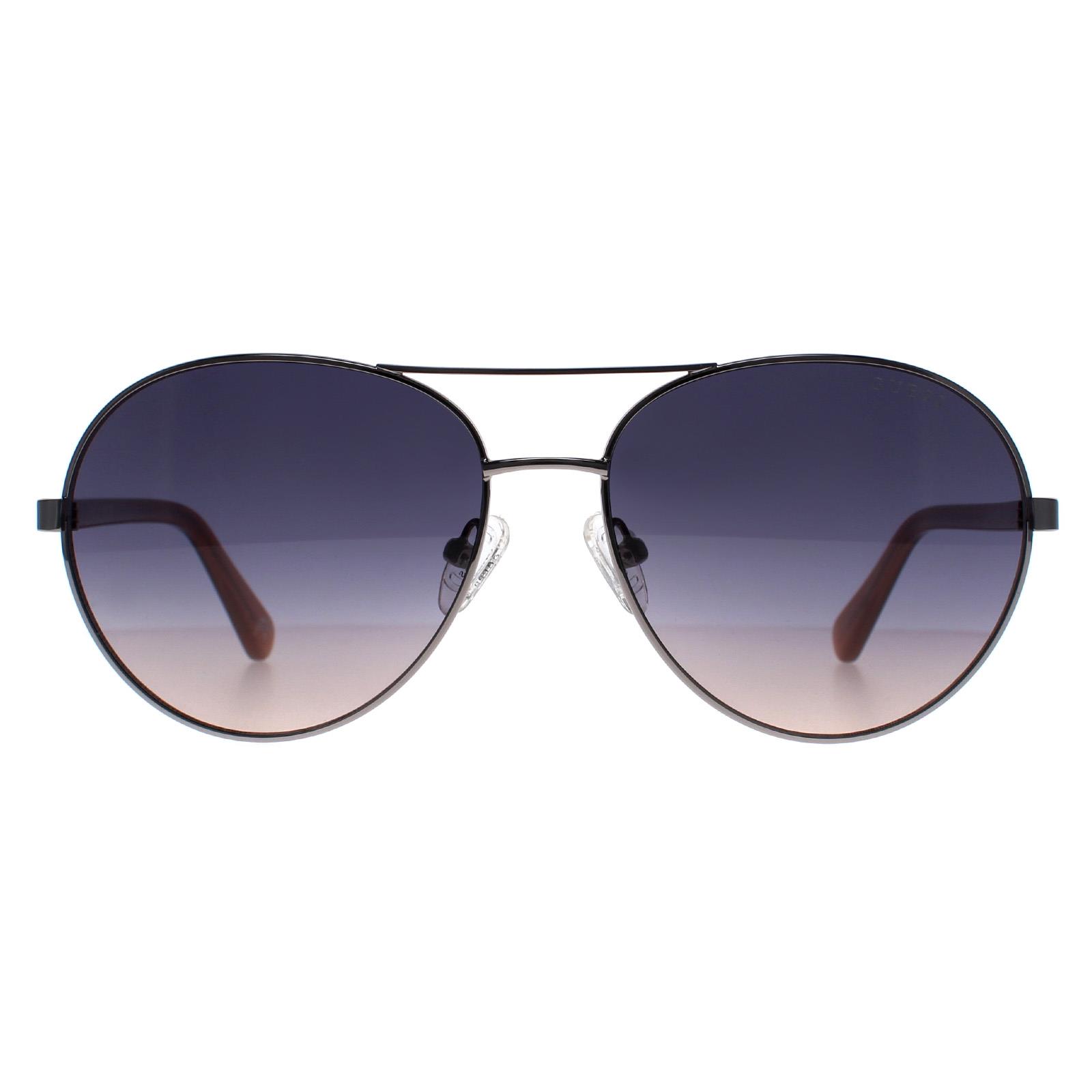Thumbnail - Guess Aviator Herren glänzend leicht Nickeltin blau Gradient GU5213