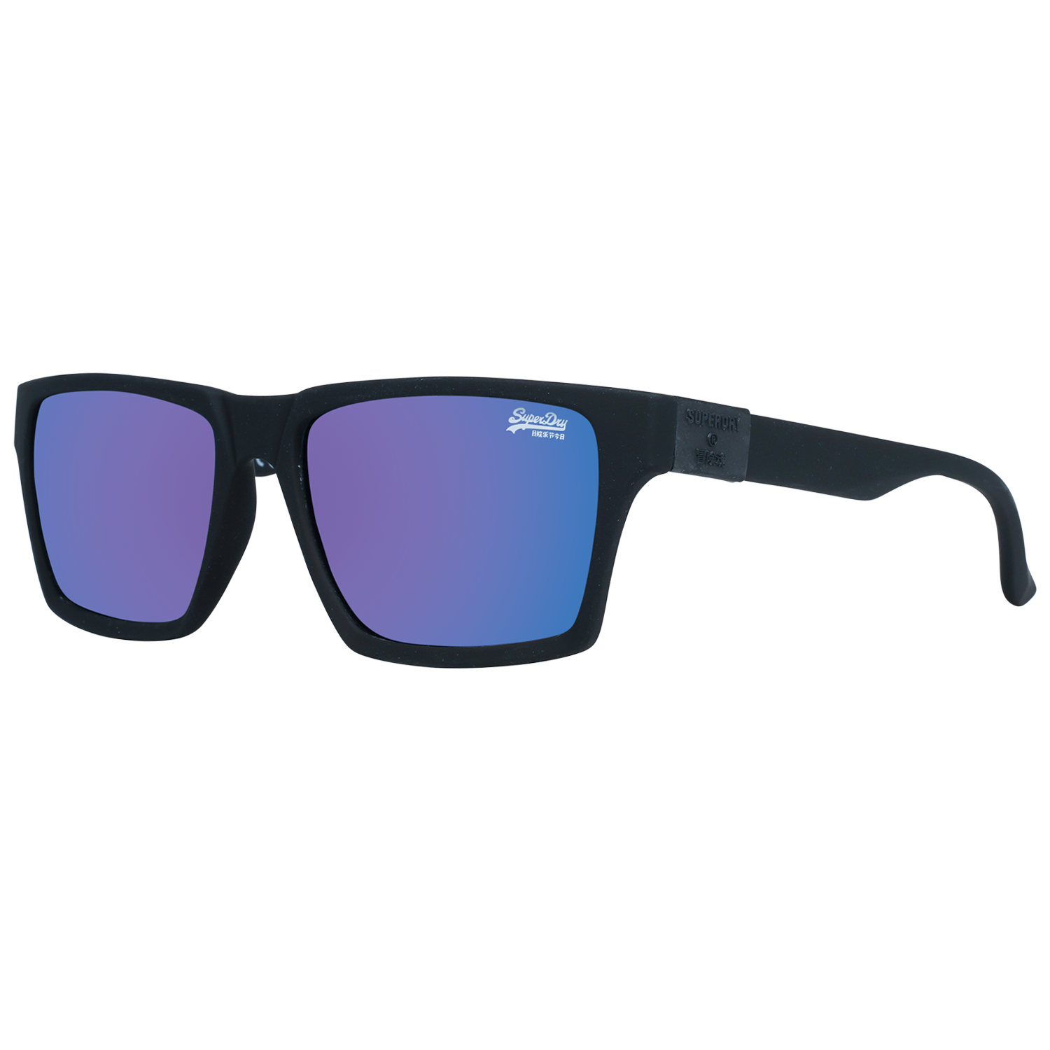 Thumbnail - Lunettes de soleil polarisÃ©es Superdry Disruptive SDS 127P noir caoutchoutÃ© bleu dÃ©gradÃ©