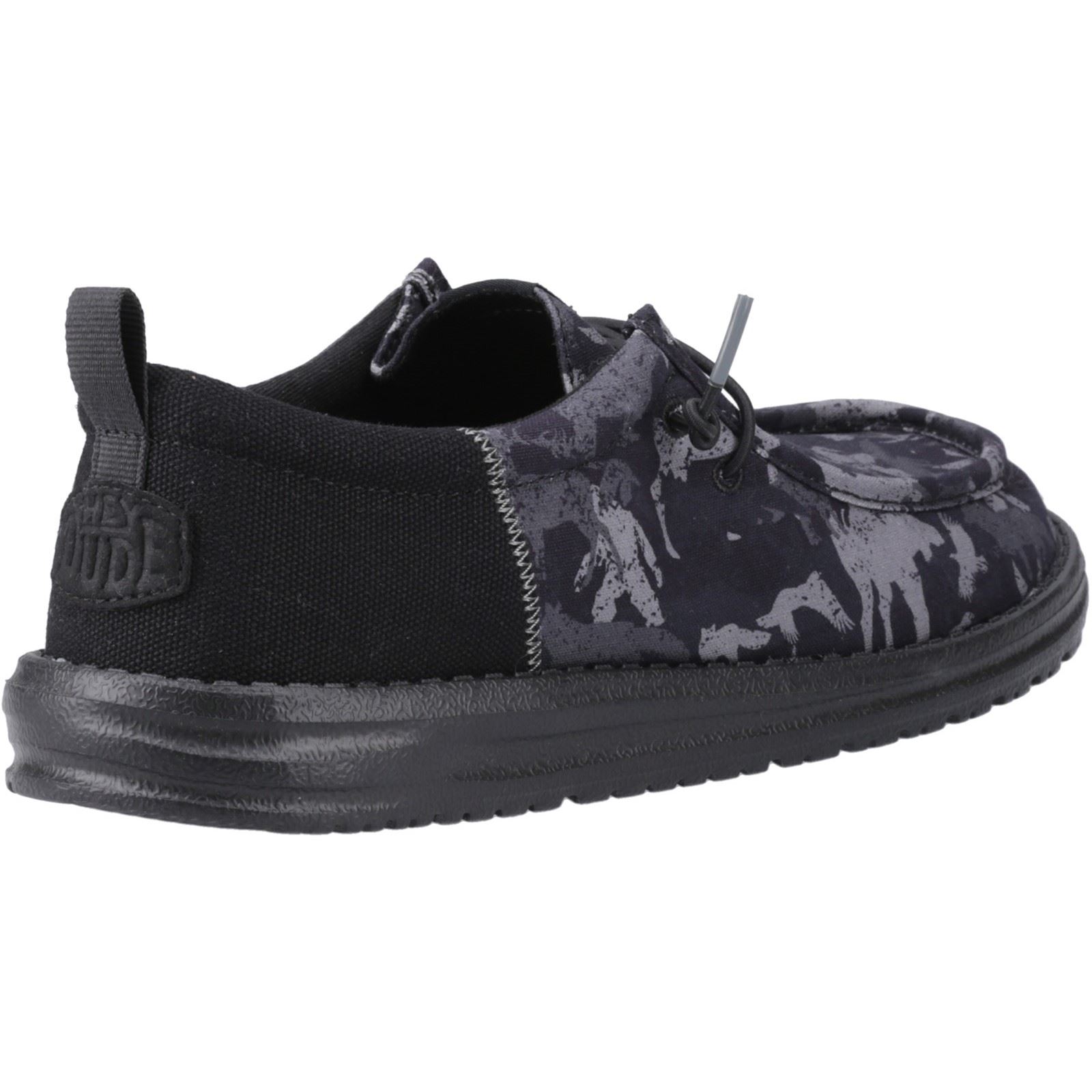 HEYDUDE Wally Funk Hunt Camo Canvas Svarta båtskor för män herr – bild 2