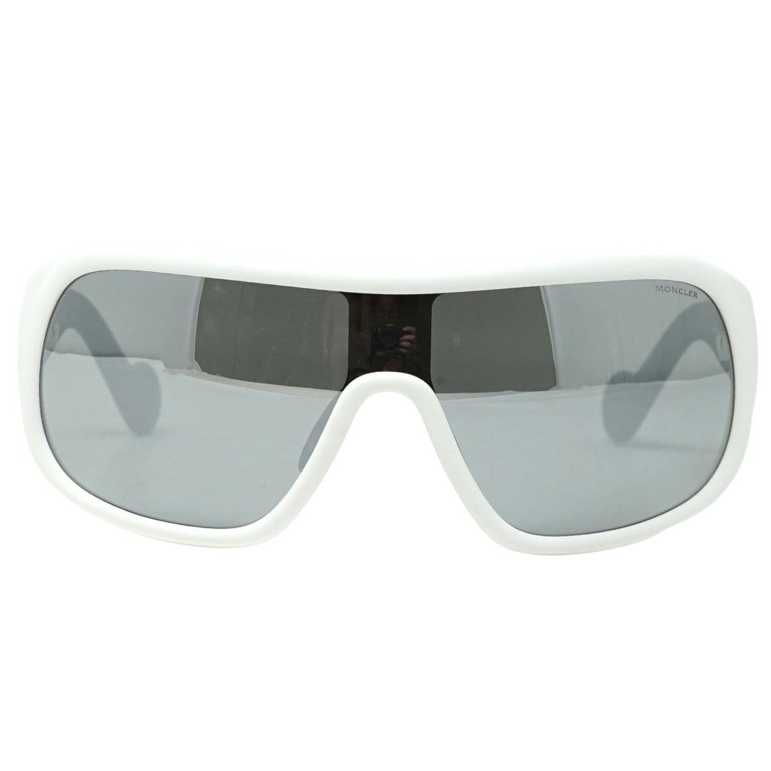 Moncler ML0048 23C 00 Weiße Sonnenbrille