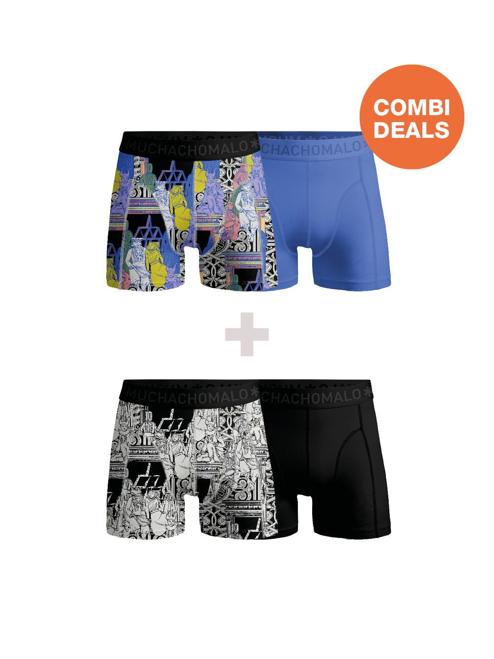 Thumbnail - Muchachomalo Herren Boxershorts – 2+2 Stück – Herren Unterhosen