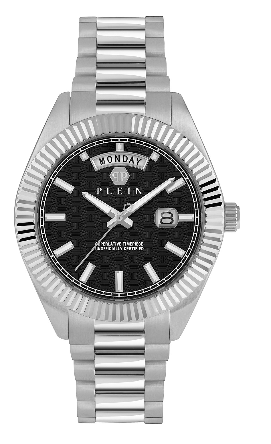Philipp Plein Date Superlative Gent PWPNA0824 Horloge - Staal - Zilverkleurig - Ø 42 mm