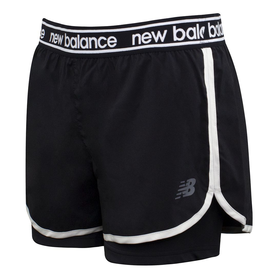 New Balance Logo Svart Stretch Midja Dam Relentless 2in1 Shorts WS01177 BK – bild 2
