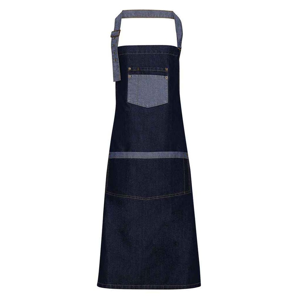 Thumbnail - Premier Unisex Adult Domain Full Apron (Indigo Denim)
