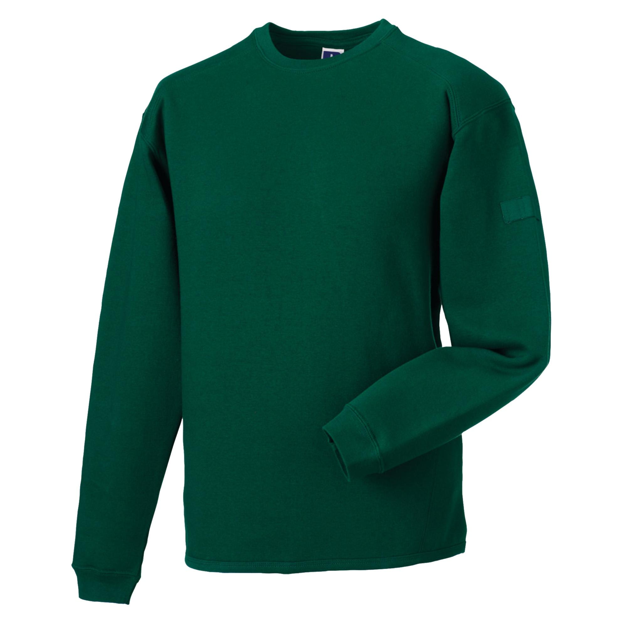 Russell Athletic Russell Workwear Mens Crew Neck Set In Sweatshirt Top för män (Flaskegrön) herr – bild 2