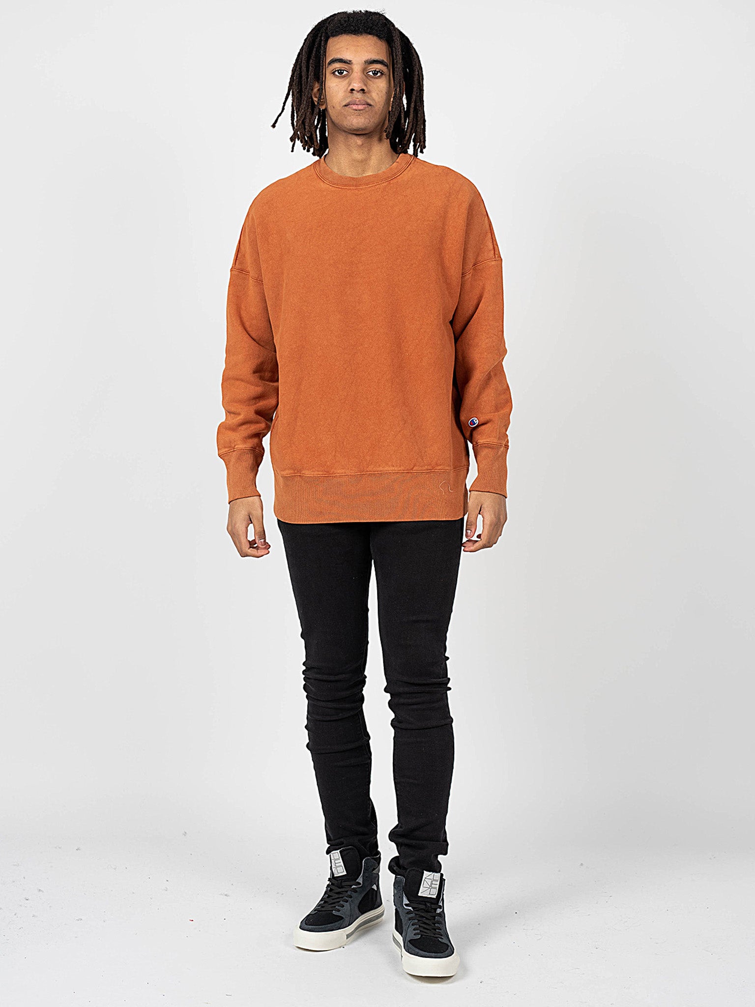 Champion Orange Sweatshirt För Män