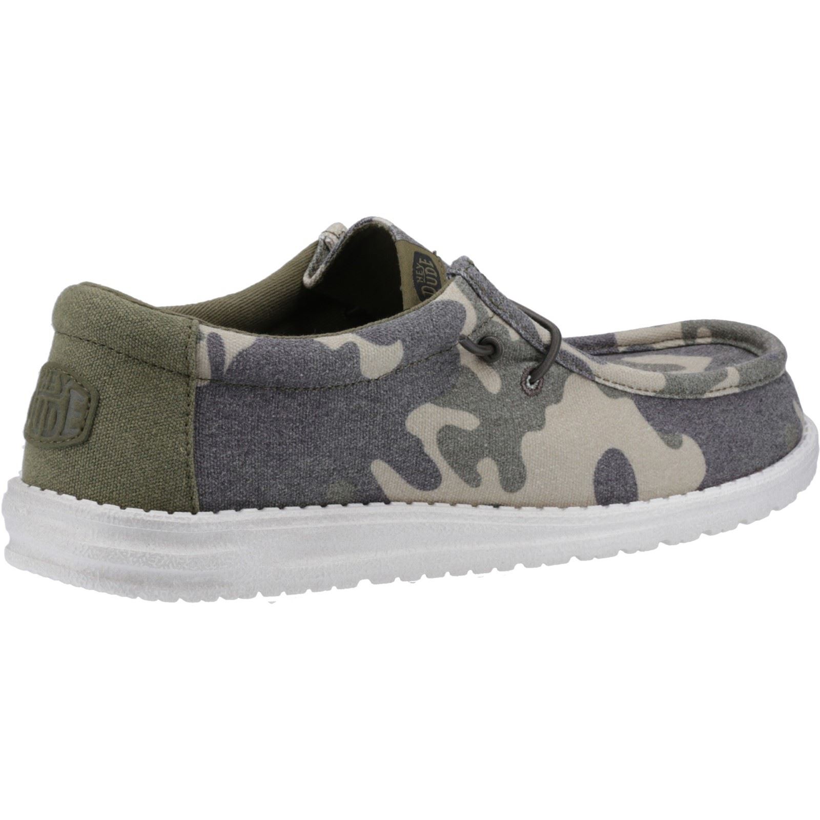 HEYDUDE Wally Washed Camo Polyester Camo Båtskor för män herr – bild 2