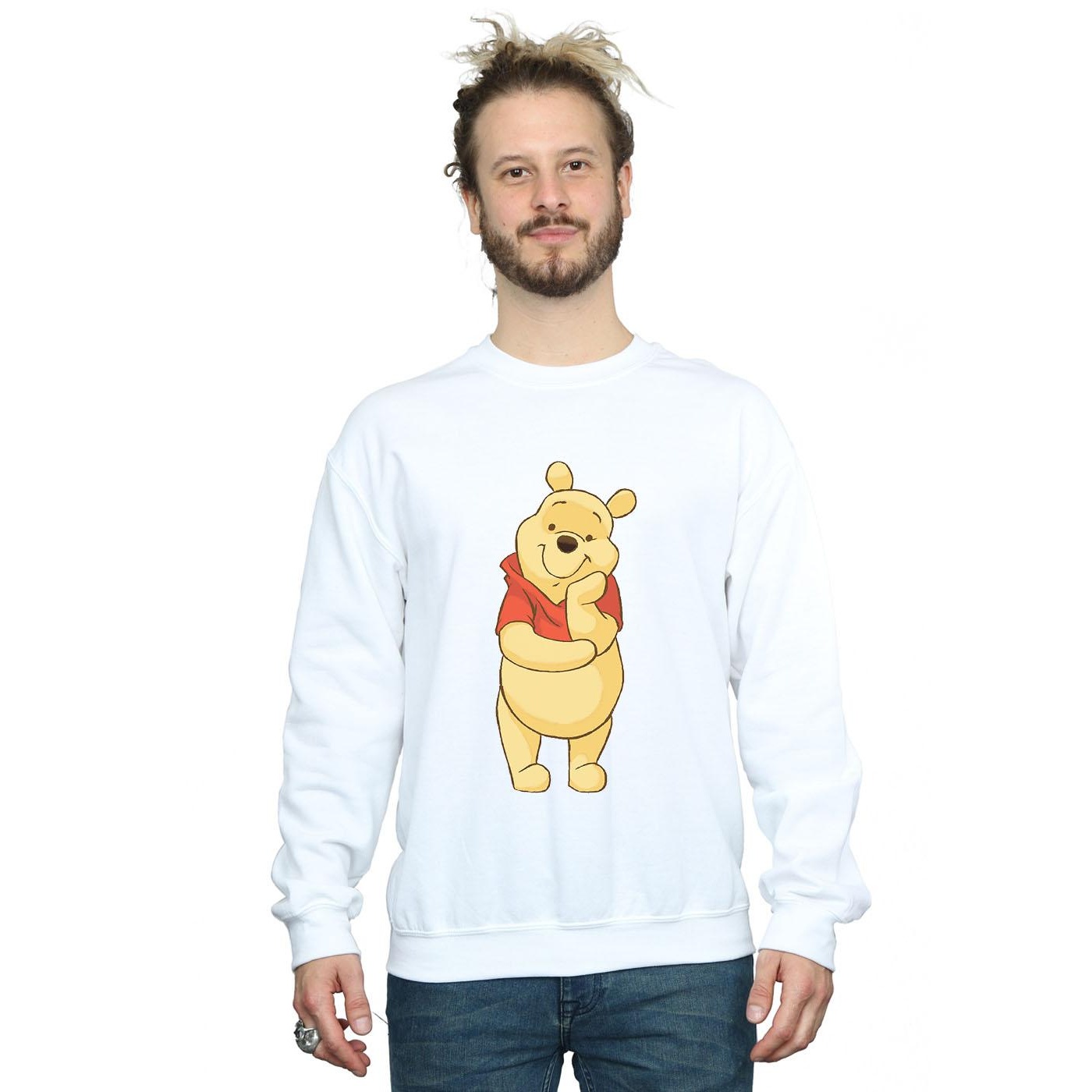Disney Mens Winnie The Pooh Cute Sweatshirt (White) herr – bild 2