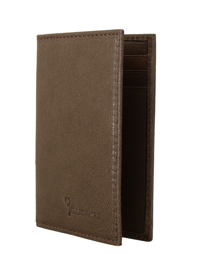 Thumbnail - Billionaire Italian Couture Men's Brown Leather Bifold Portefeuille