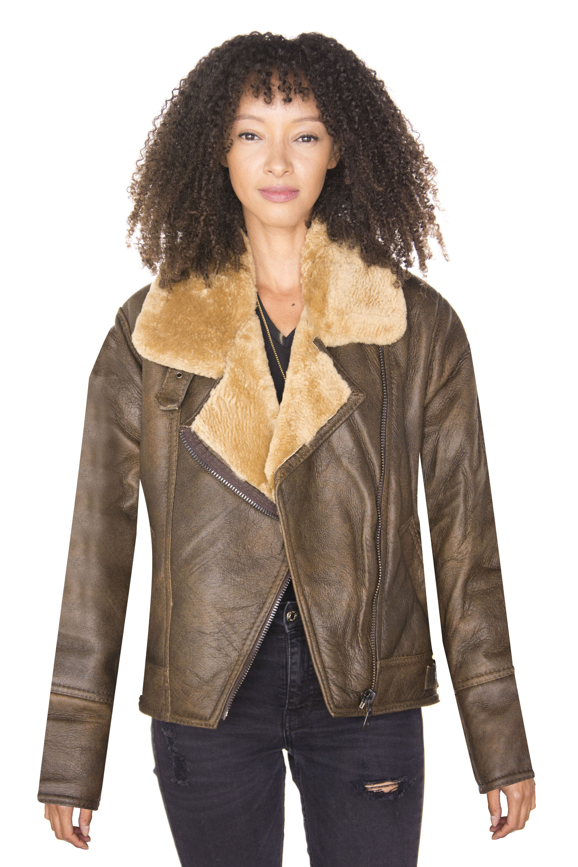 Infinity Leather Flygarjacka B3 fårskinn läder för damer-Bergamo – bild 2
