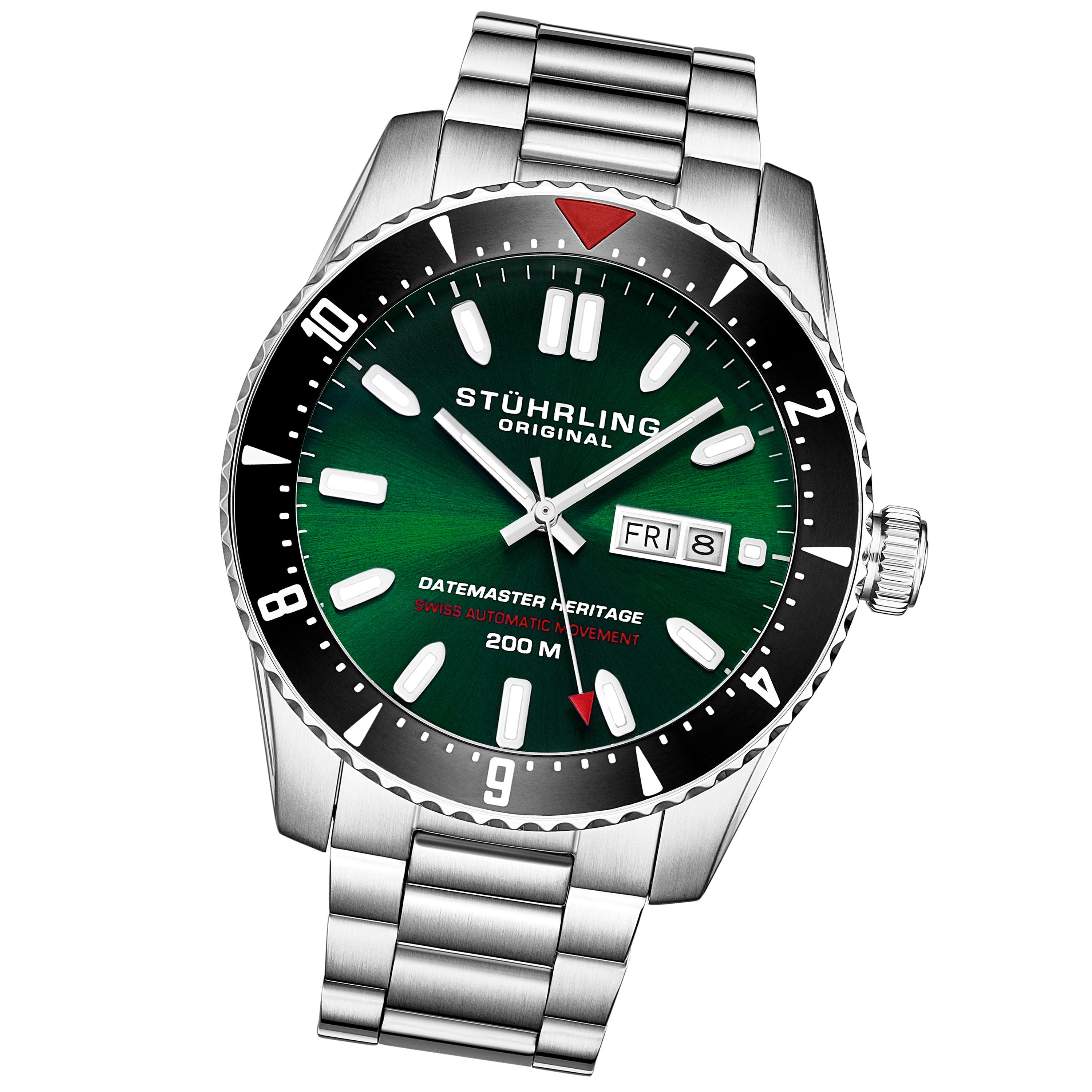 Stührling Schweizisk automatisk Datemaster Heritage 1004 44 mm klocka herr – bild 2