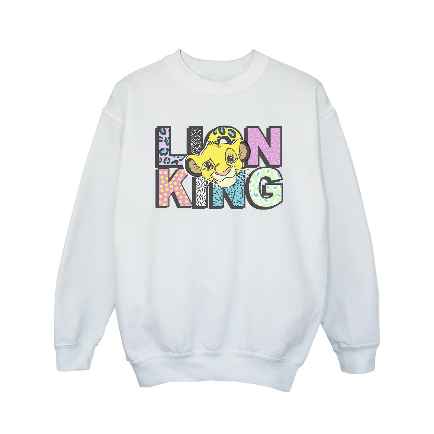 Thumbnail - Disney - "The Lion King Pattern Logo" Sweatshirt für Mädchen (Weiß)