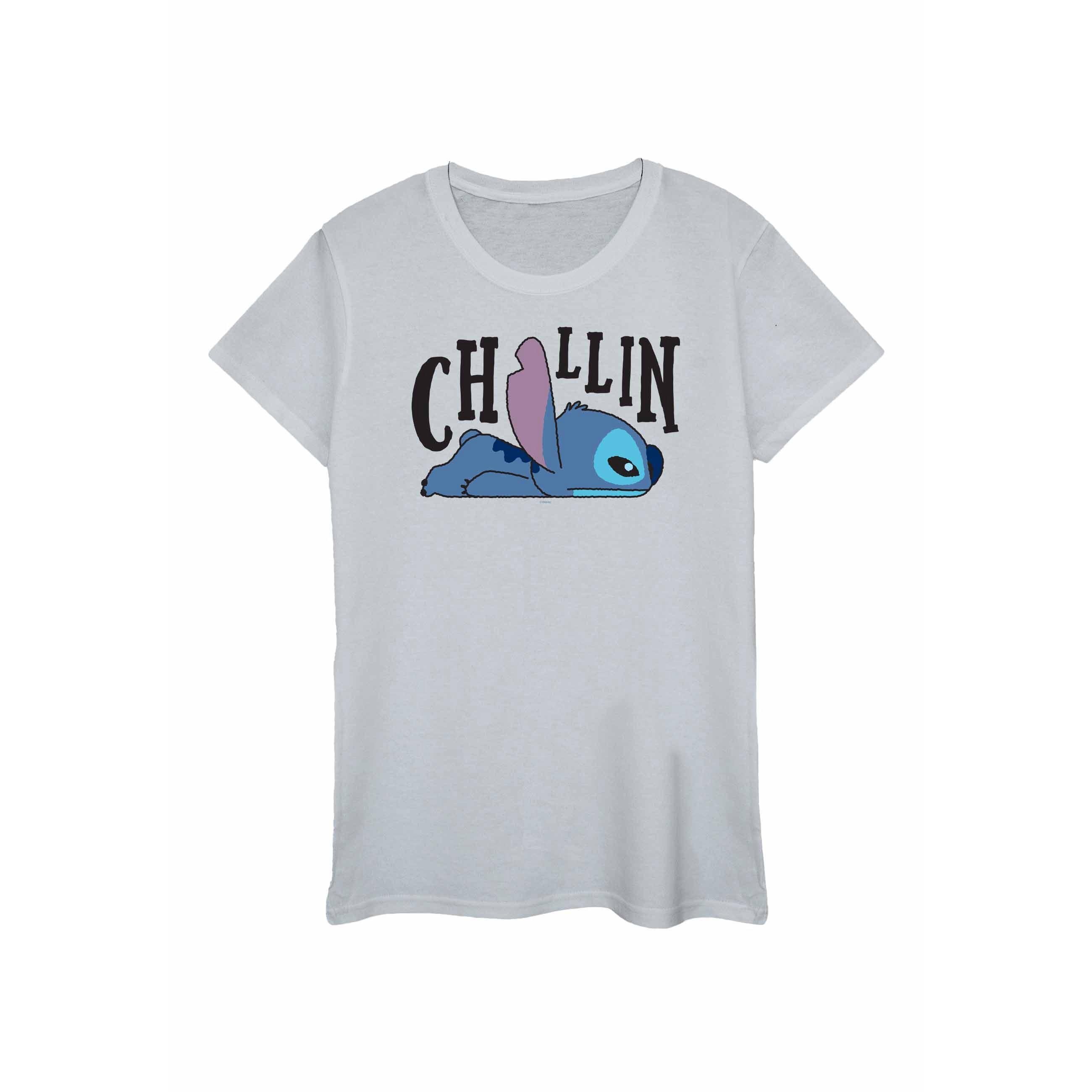Thumbnail - Disney - "Lilo And Stitch Chillin" T-Shirt für Damen (Grau)