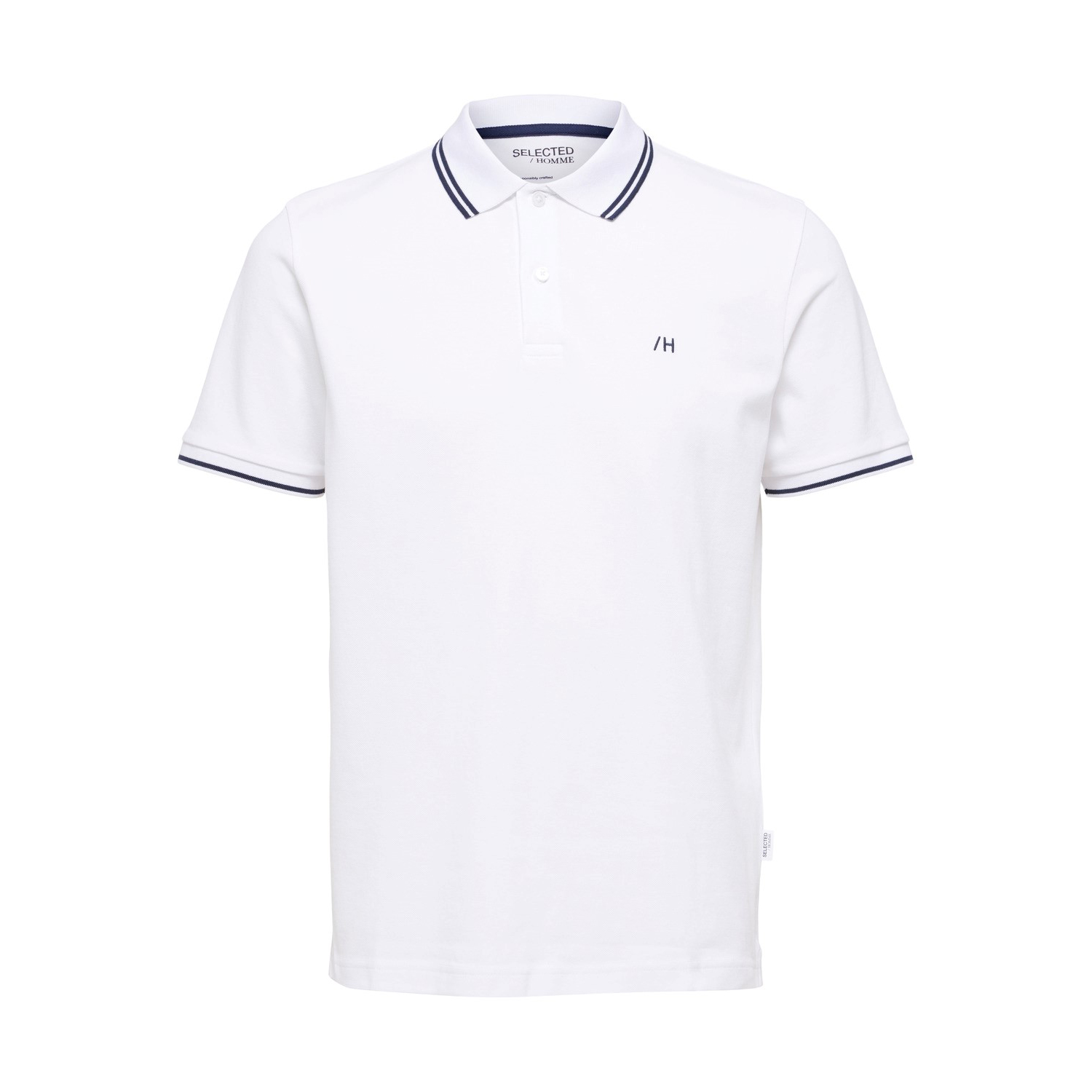Thumbnail - Ausgewähltes Poloshirt für Herren. Das Polo ist aus 100% Baumwolle und hat eine normale Passform. Marke: SelectedModell...