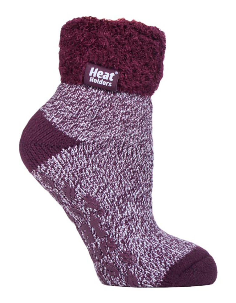 Thumbnail - Rutschfeste, niedrig geschnittene Thermo-Slipper-Bettsocken für Damen mit Griffen