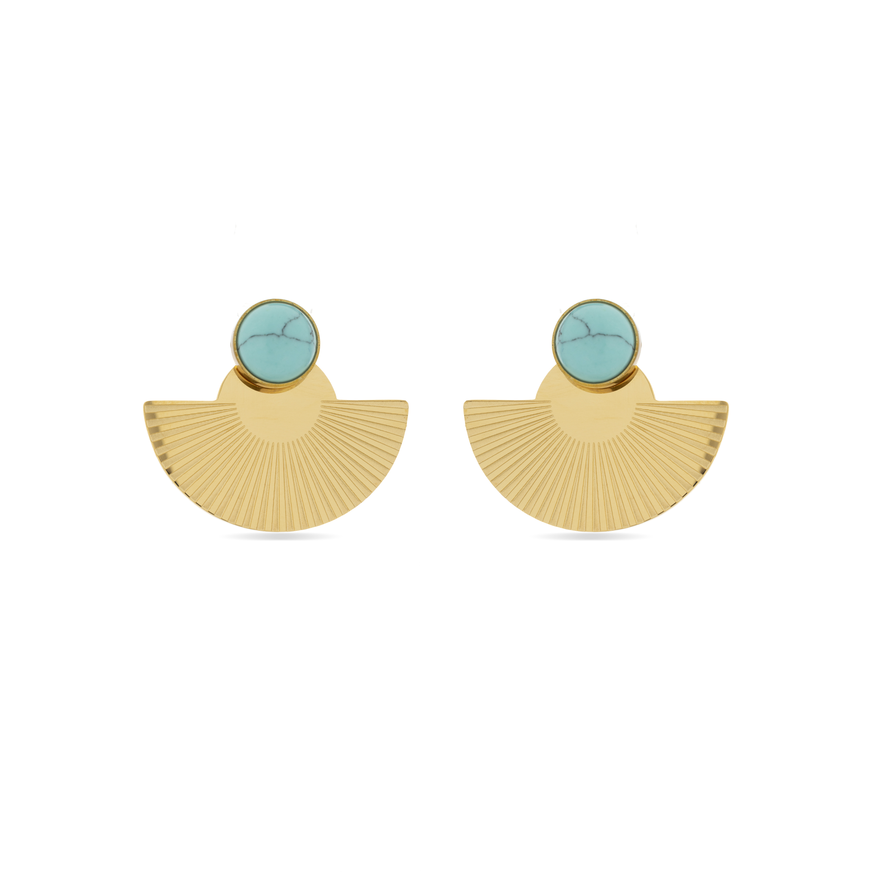Thumbnail - Luxenter Türkis Ohrringe aus 18K Gelbgold - Ria