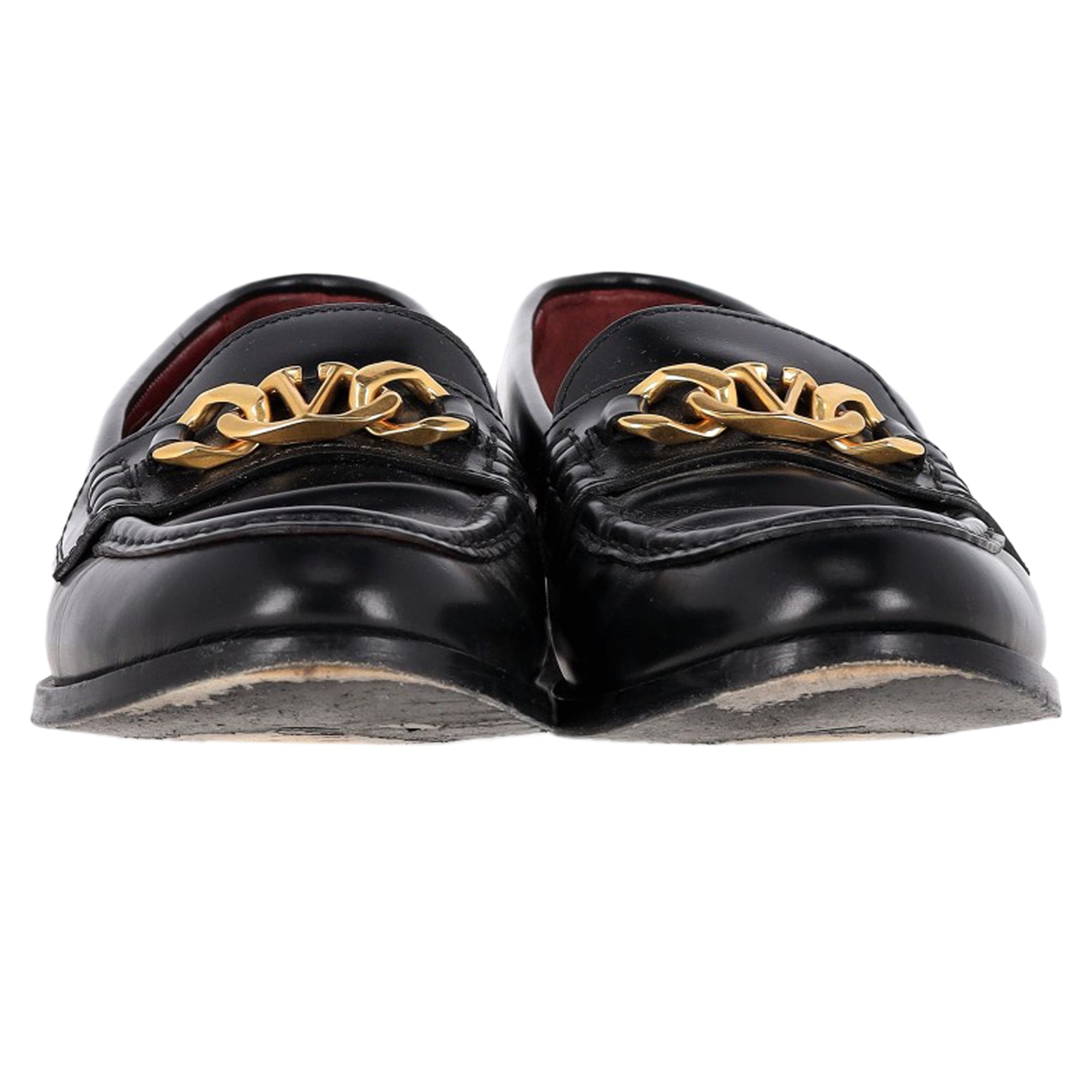 Valentino Pre-owned Valentino VCHAIN Loafers i svart läder dam – bild 2