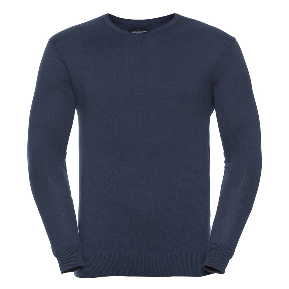 Russell Collection - Sweatshirt V-Ausschnitt für Herren (Dunkelblau)