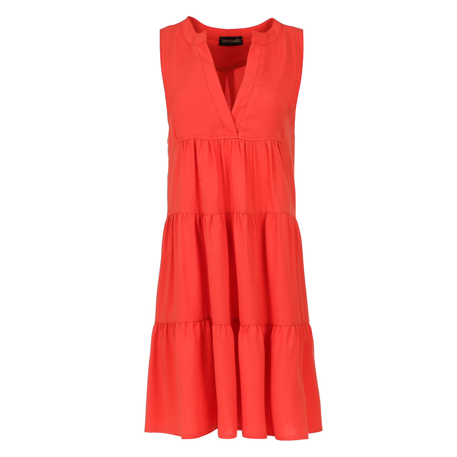 Conquista Womens Sleeveless Orange A Line Dress - Size Large