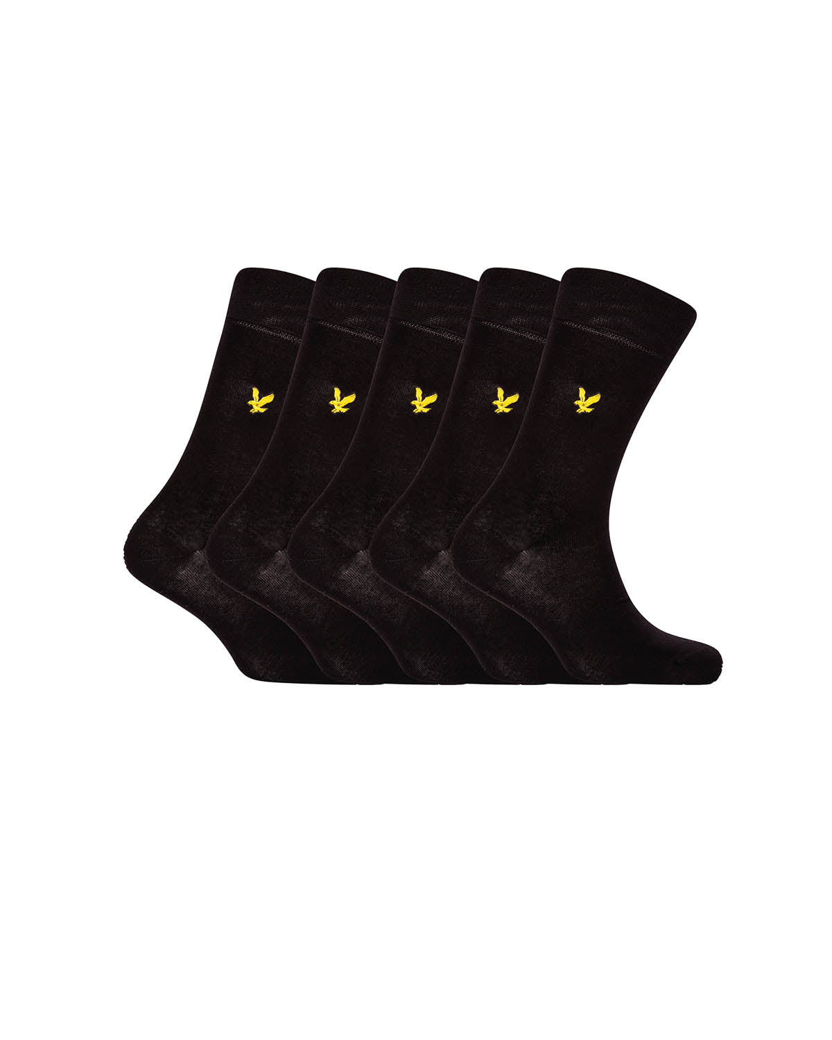 Lyle & Scott Mens Core 5 Pack Socks in Black Cotton - One Size