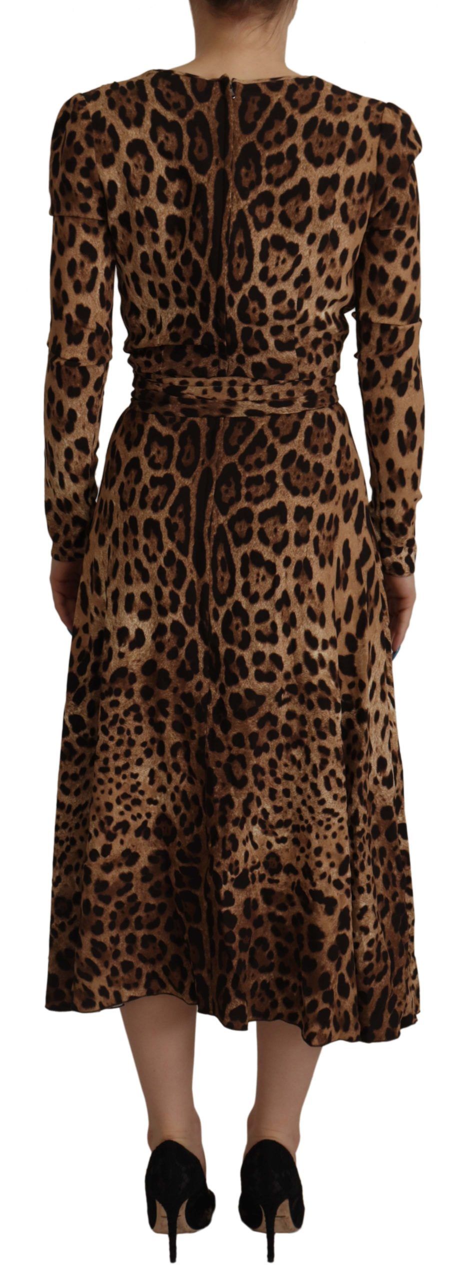 Dolce&Gabbana Leopard Wrap A-linje Maxi Viskos Klänning för Kvinnor dam – bild 2