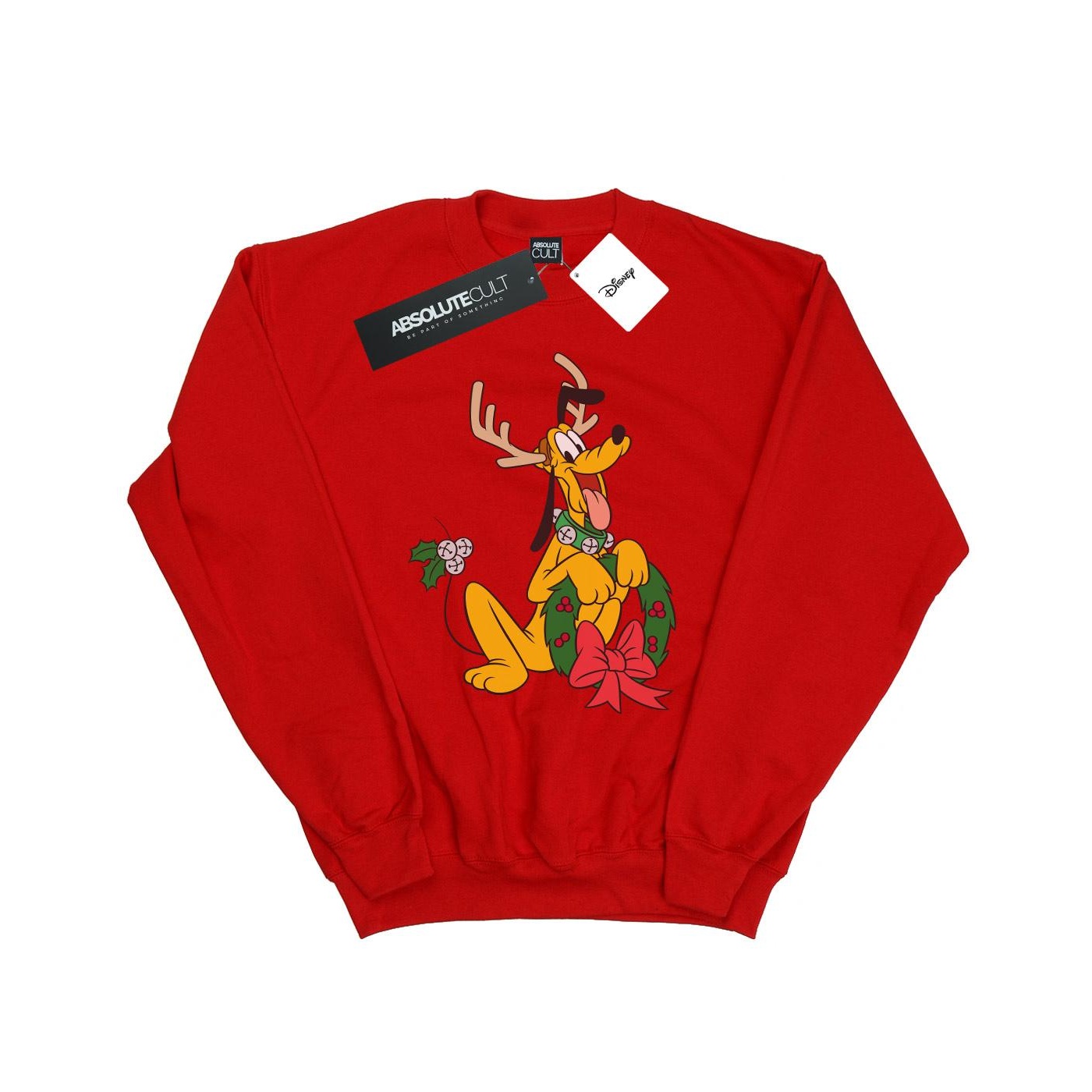 Thumbnail - Disney - "Pluto Christmas Reindeer" Sweatshirt für Herren (Rot)