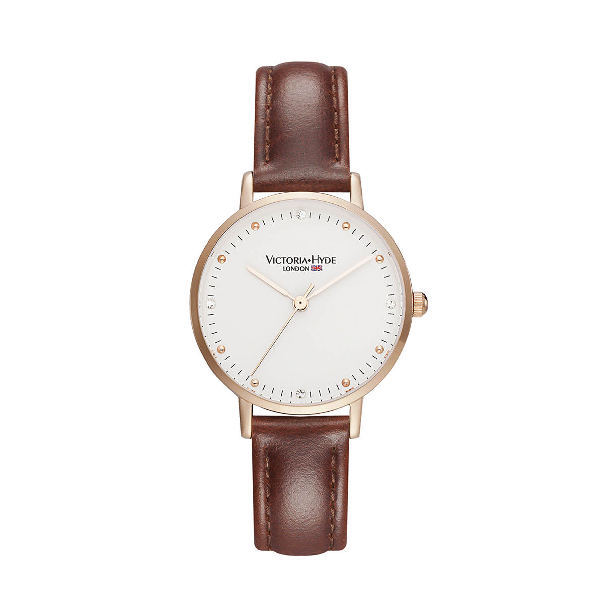 Thumbnail - VICTORIA HYDE Uhr Metropolitan Crystal Leder, braun
