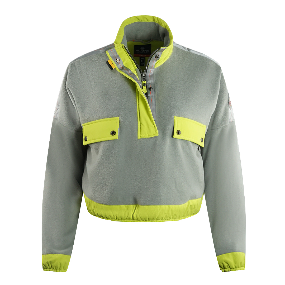 Thumbnail - Parajumpers Soraya Grey Half-Zip Crop Sweatshirt