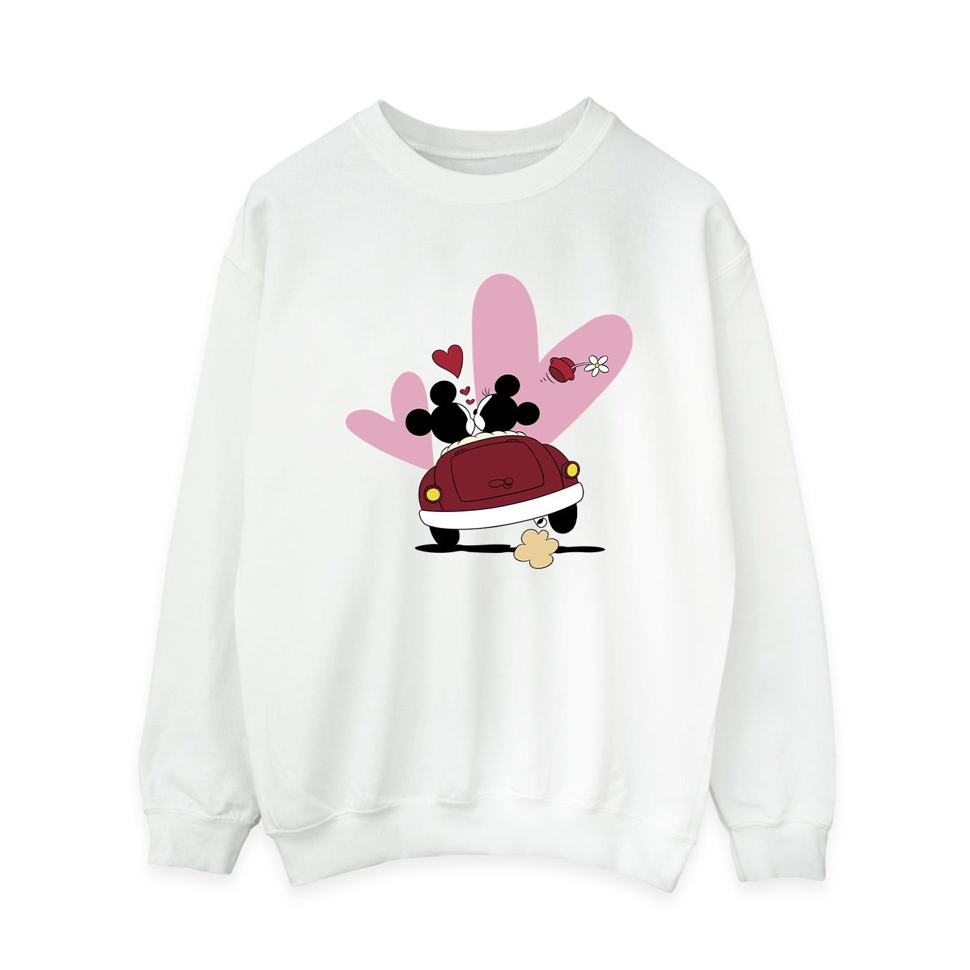 Thumbnail - Disney - "Mickey Mouse Car Print" Sweatshirt für Damen (Weiß)