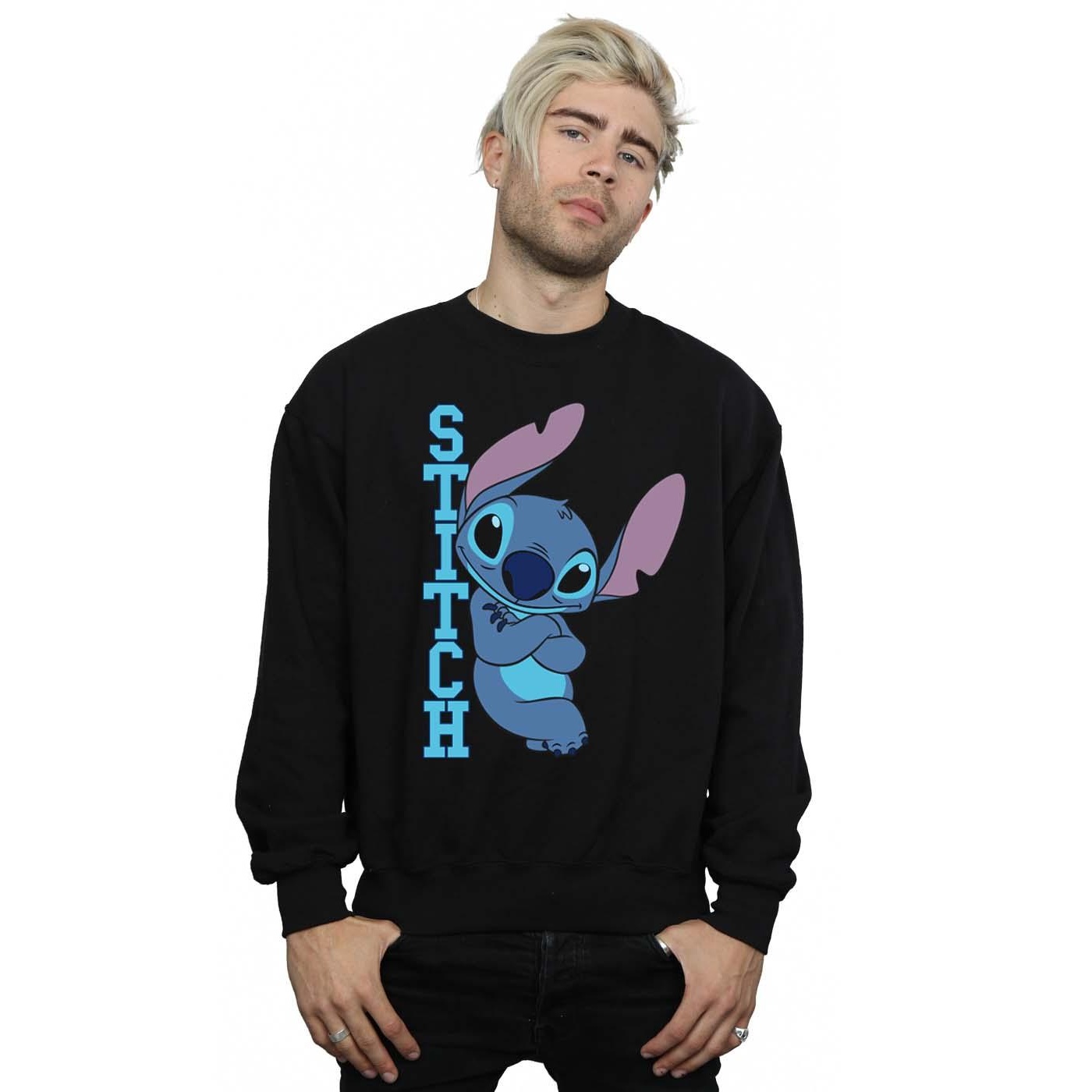 Disney Mens Lilo And Stitch Posing Sweatshirt (Black) herr – bild 2
