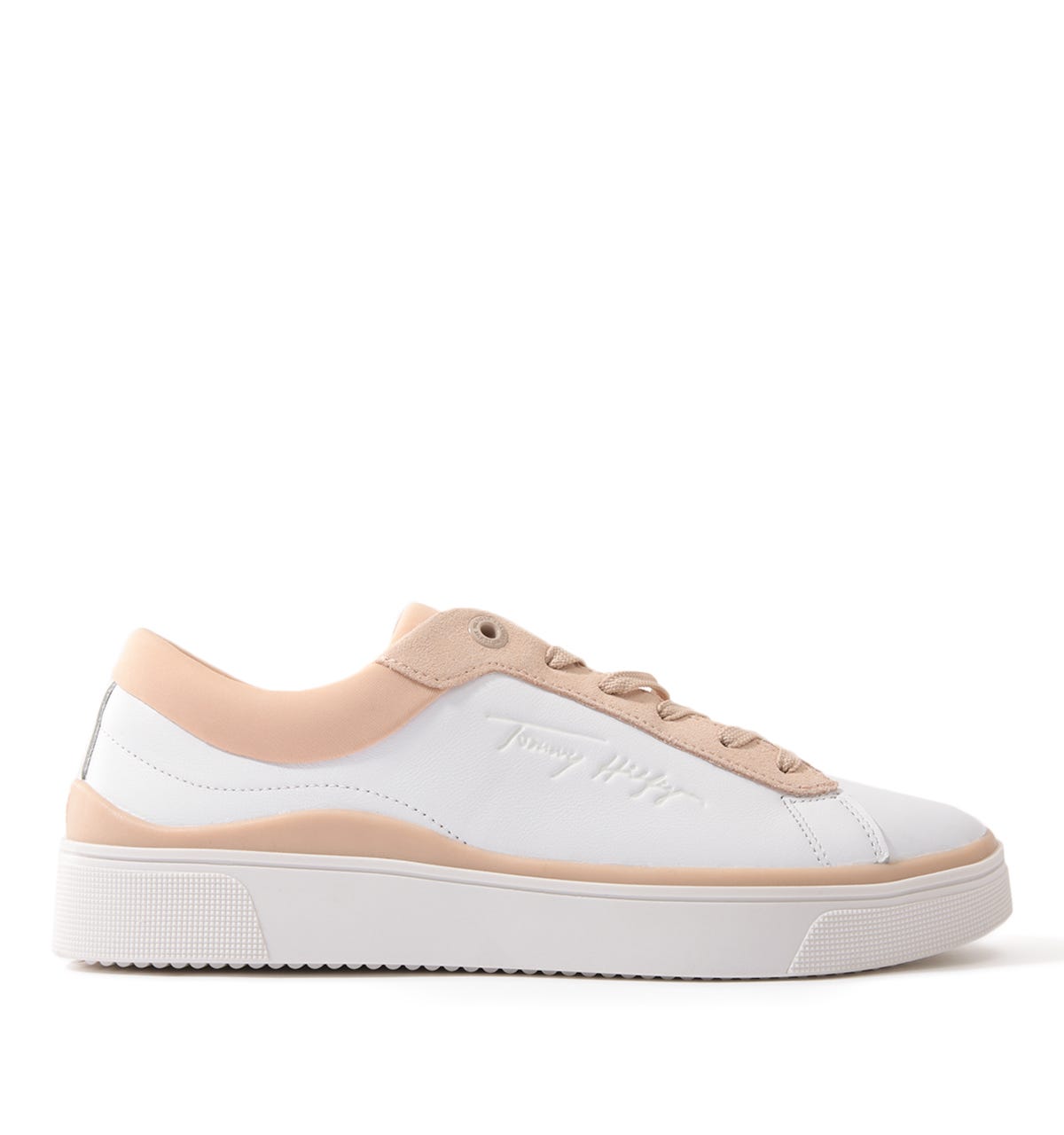 Thumbnail - Tommy Hilfiger Damen Elevated Leder Cupsole Sneaker - Weiß & Pink