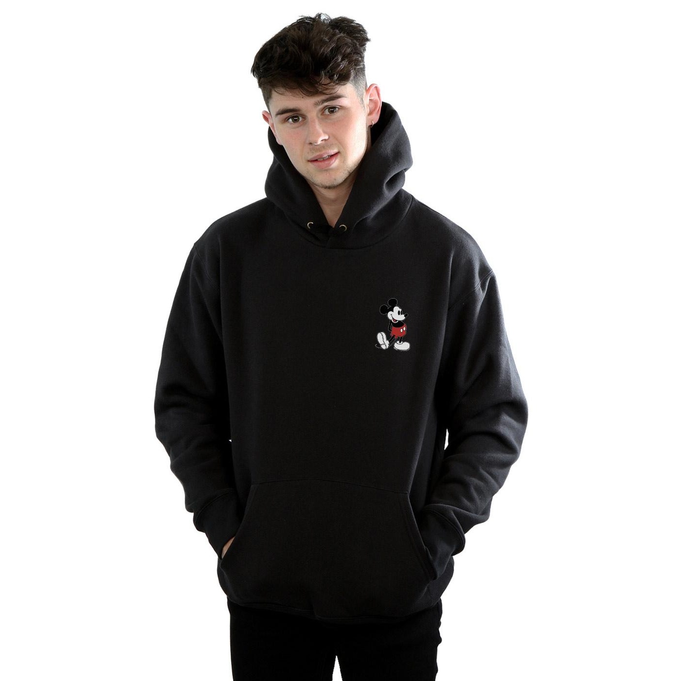 Disney Mens Mickey Mouse Kickin Retro Chest Hoodie (Black) herr – bild 2