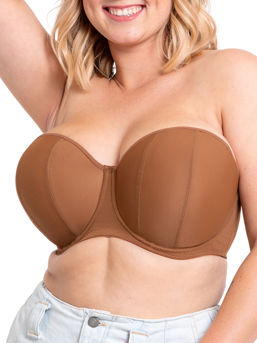 Curvy Kate Womens Luxe Strapless Bra - Brown Polyamide - Size 36D