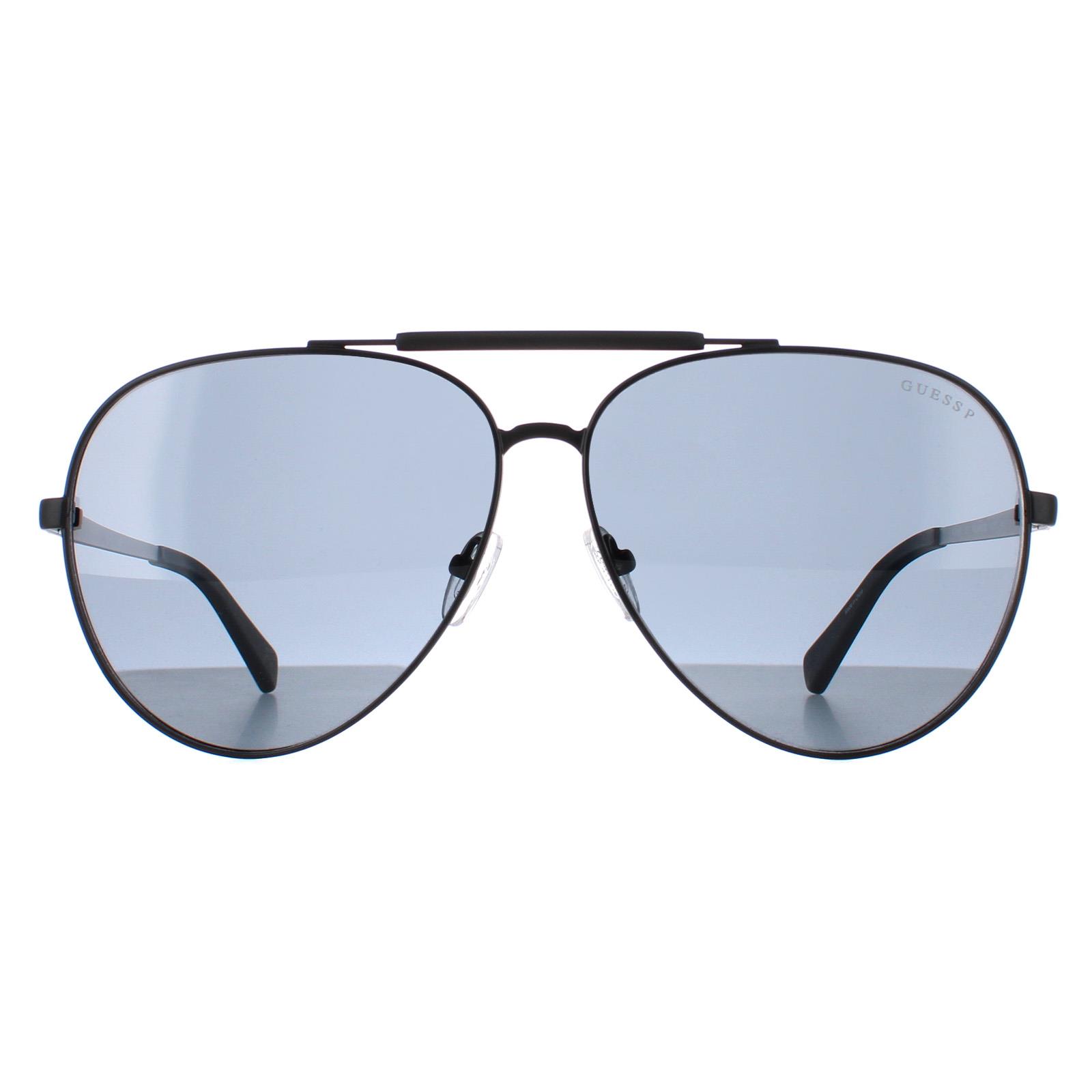 Thumbnail - Guess Aviator Unisex Matt Schwarz Rauch Polarisiert GU5209