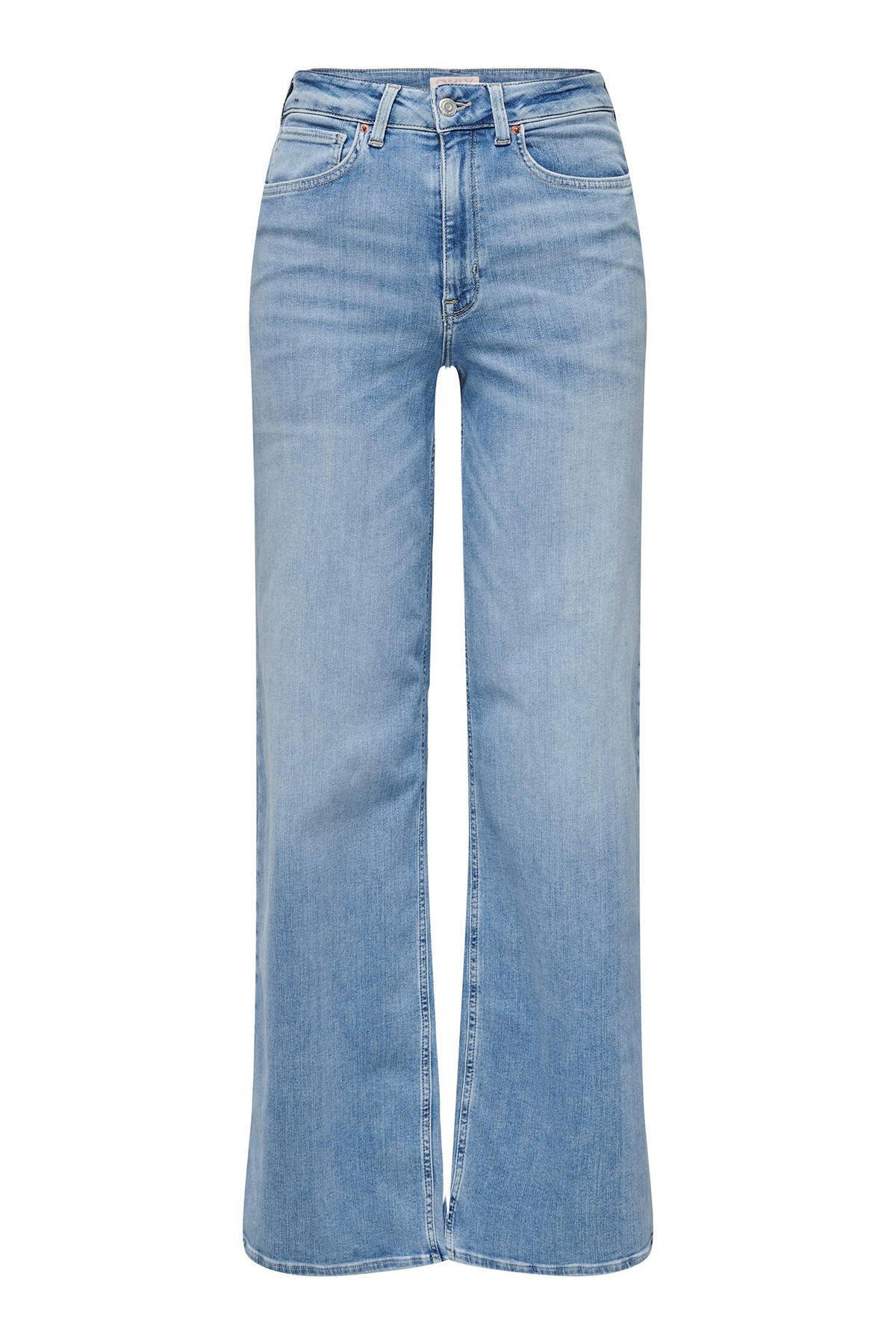 ONLY high waist wide leg jeans ONLMADISON light blue denim