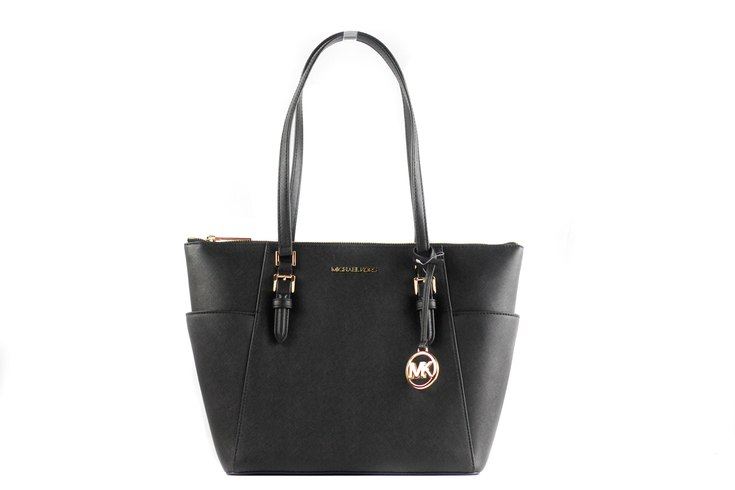 Thumbnail - Michael Kors Charlotte Signature Leder Große Top-Zip Tote Handtasche