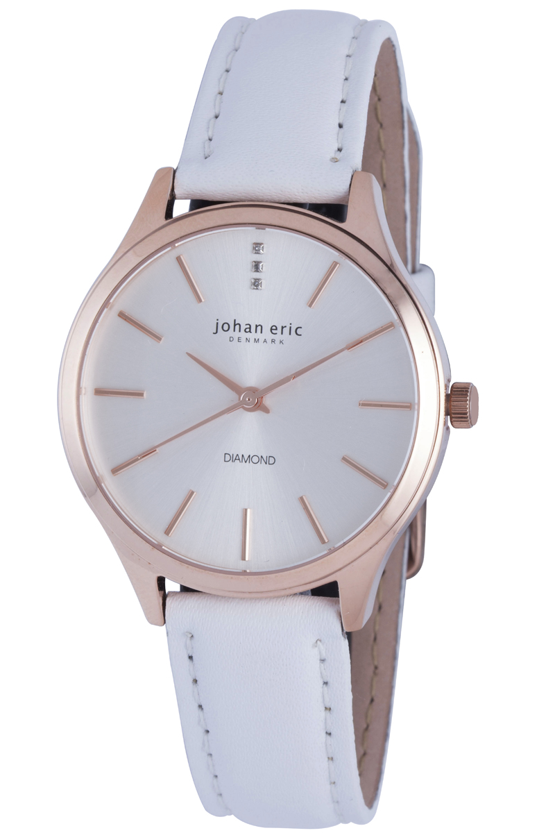 Johan Eric : herlev WoMens silver watch.... - White Leather - One Size