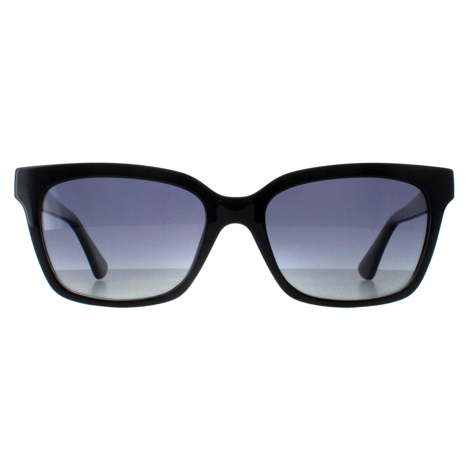 Guess Rectangle Womens Shiny Black Smoke Polarized GU7869 - One Size