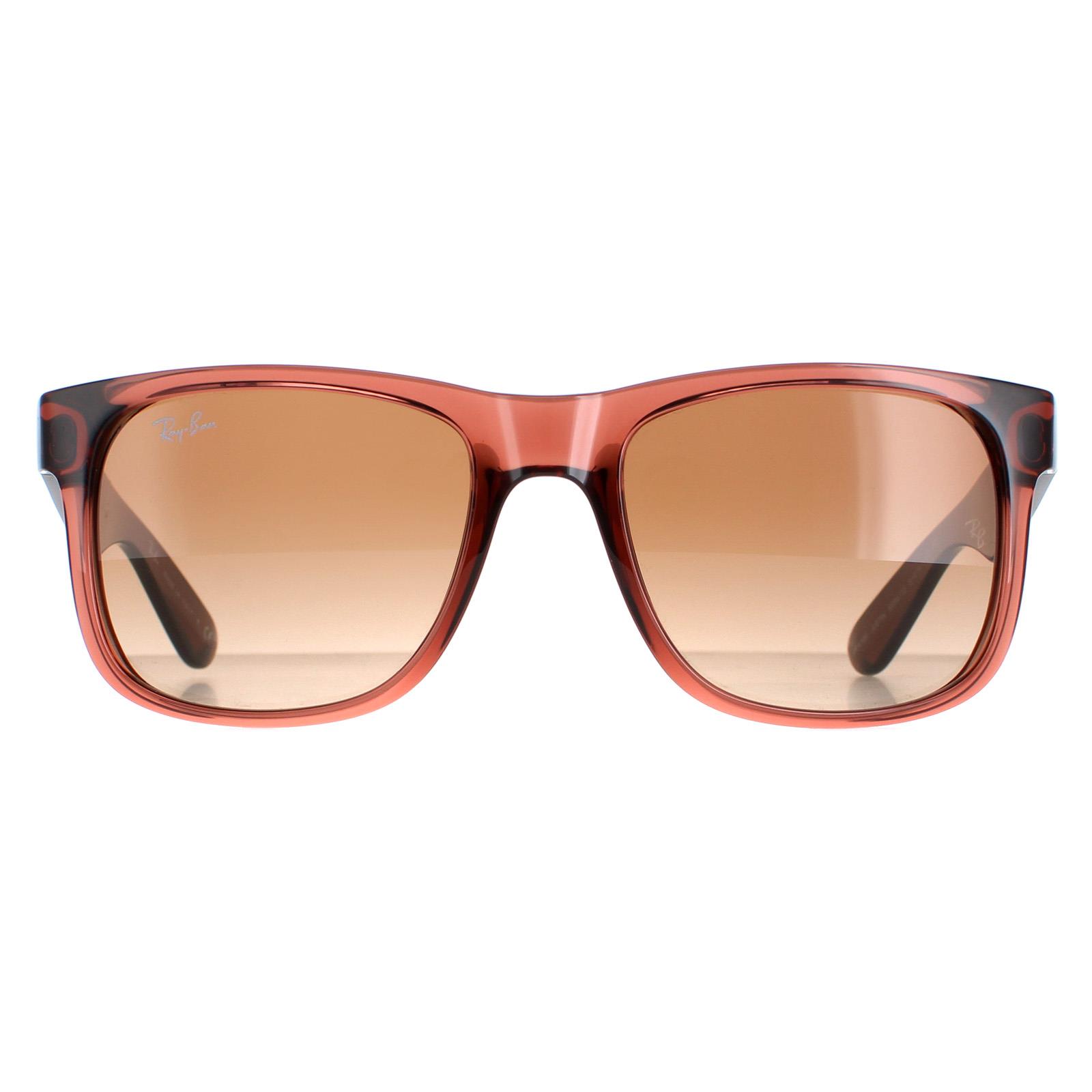Ray-Ban Rectangle Unisex Transparent Light Brown Gradient Justin 4165 - One Size
