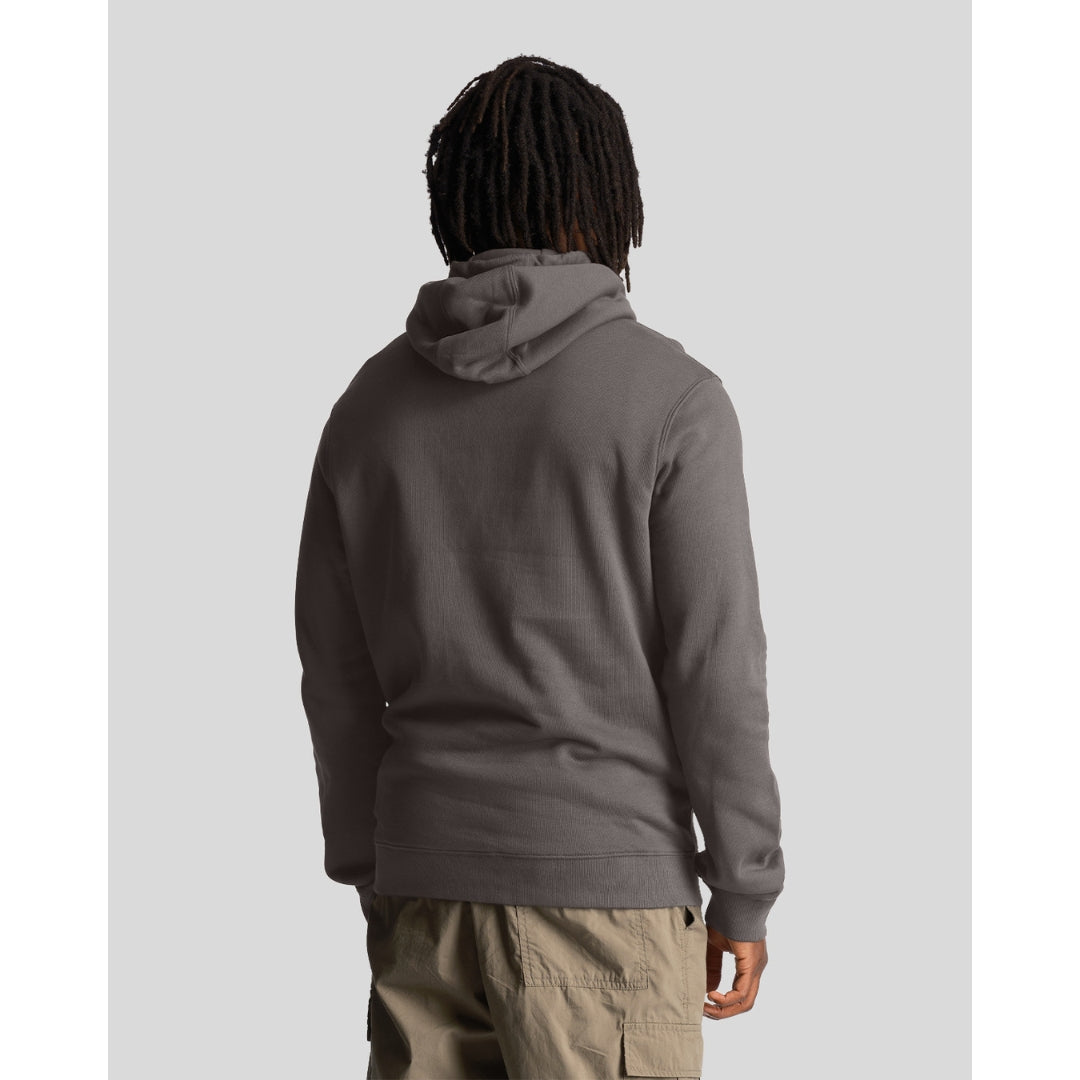 Embroidered Logo Gunmetal Pull-over Hoodie 2