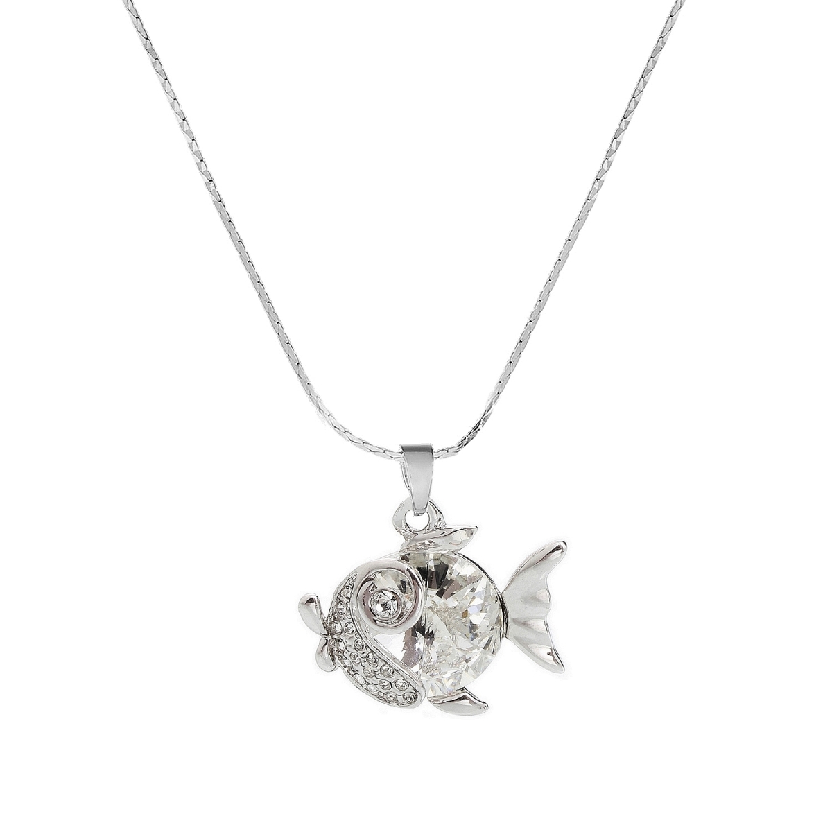 Thumbnail - Halskette Fish mith Swarovski-Kristallen
