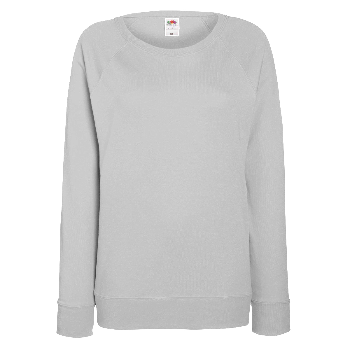 Thumbnail - Fruit OF The Loom Damen Raglan Sweatshirt (Grau meliert)
