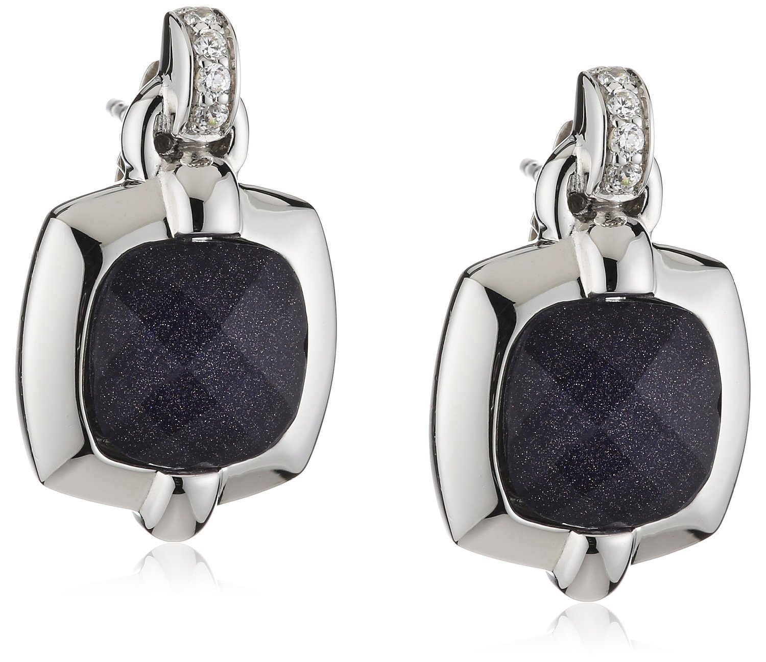 Orphelia Womens Ladies Embellished 925 Sterling Drop Earrings - Silver - One Size