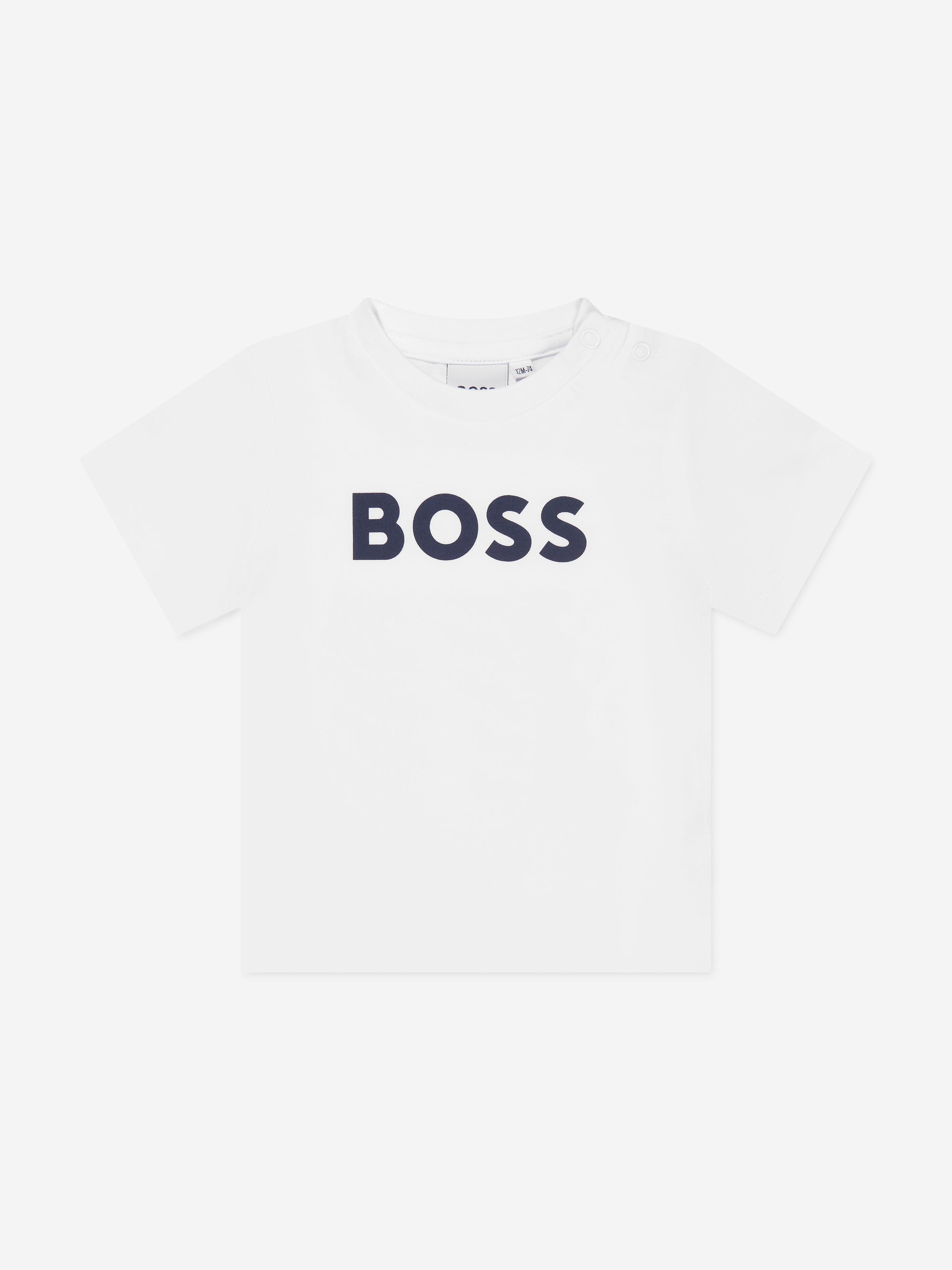 Boss Baby Jongens Logo T-Shirt In Wit - Maat 18M / 80Cm-image
